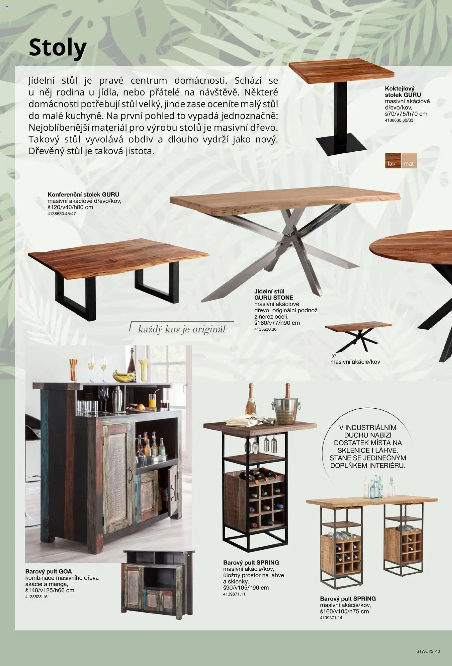 Sconto nábytek katalog - Nábytek z masivu od 01.01.2026 | Strana: 40 | Produkty: Lahve, Konferenční stolek, Stůl, Sklenice