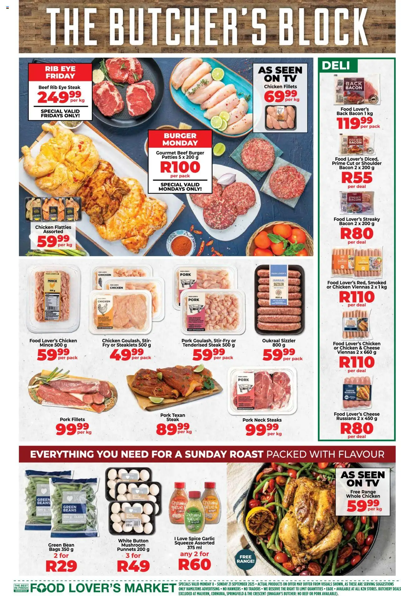 New Food Lover's Market catalogue – valid from 08.09.2025 | Page: 3 | Products: Beans, Cheese, Chicken, Beef
