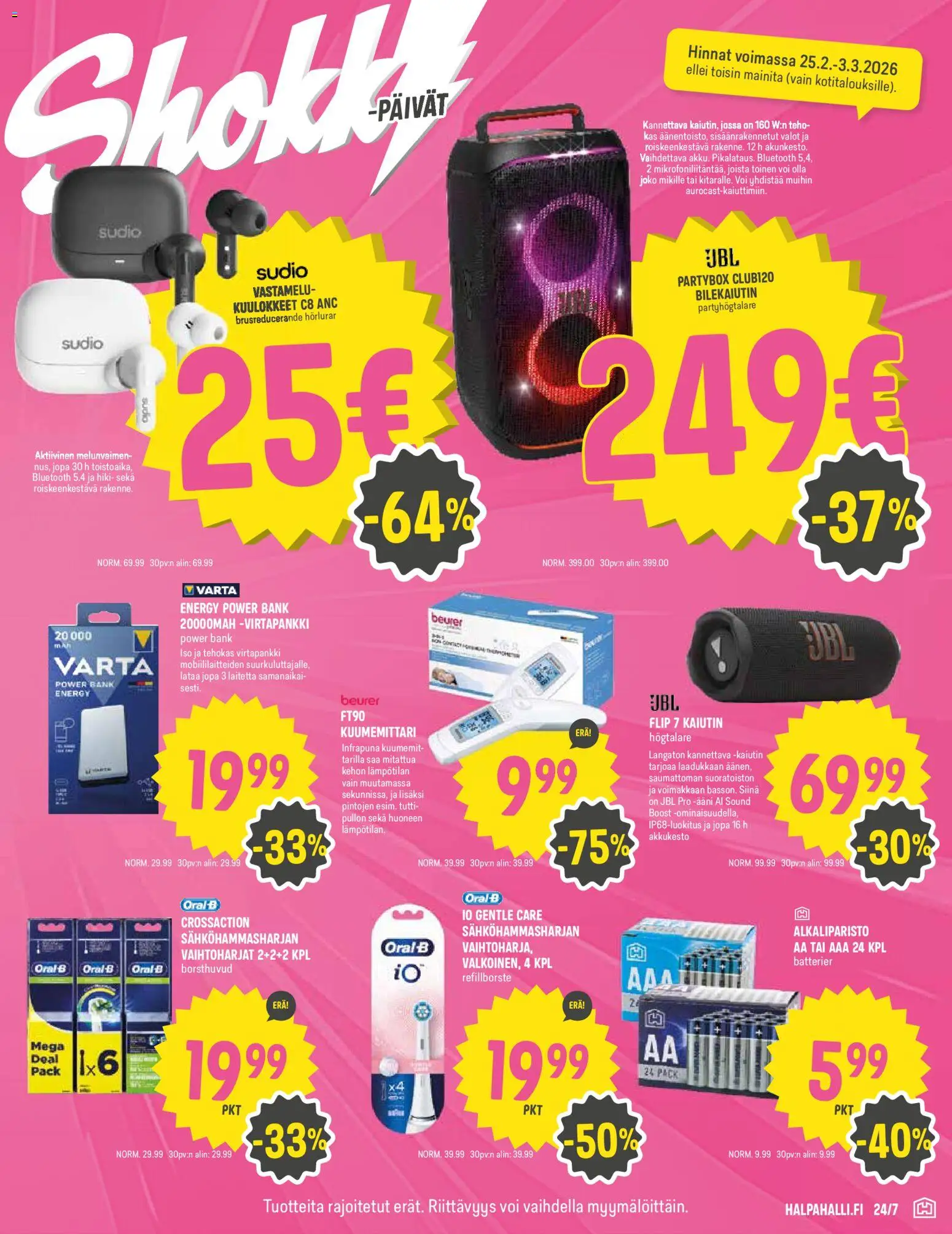 Halpa Halli tarjoukset – voimassa 25.02.2026 alkaen | Sivu: 13 | Tuotteet: Kaiutin, Voi, Tutti, Kuulokkeet