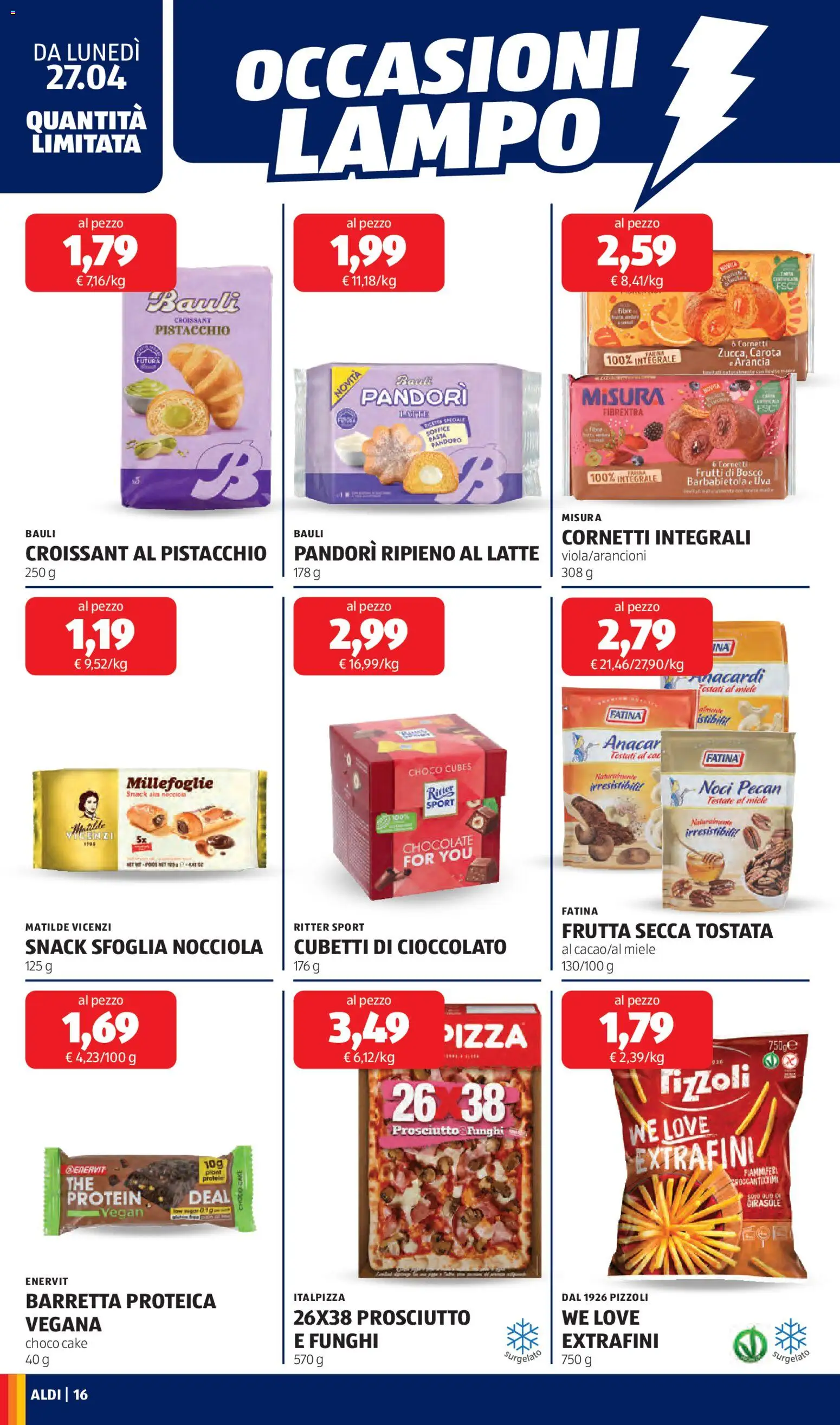 Volantino Aldi del 27.04.2026 | Pagina: 16 | Prodotti: Carota, Frutta, Funghi, Barretta