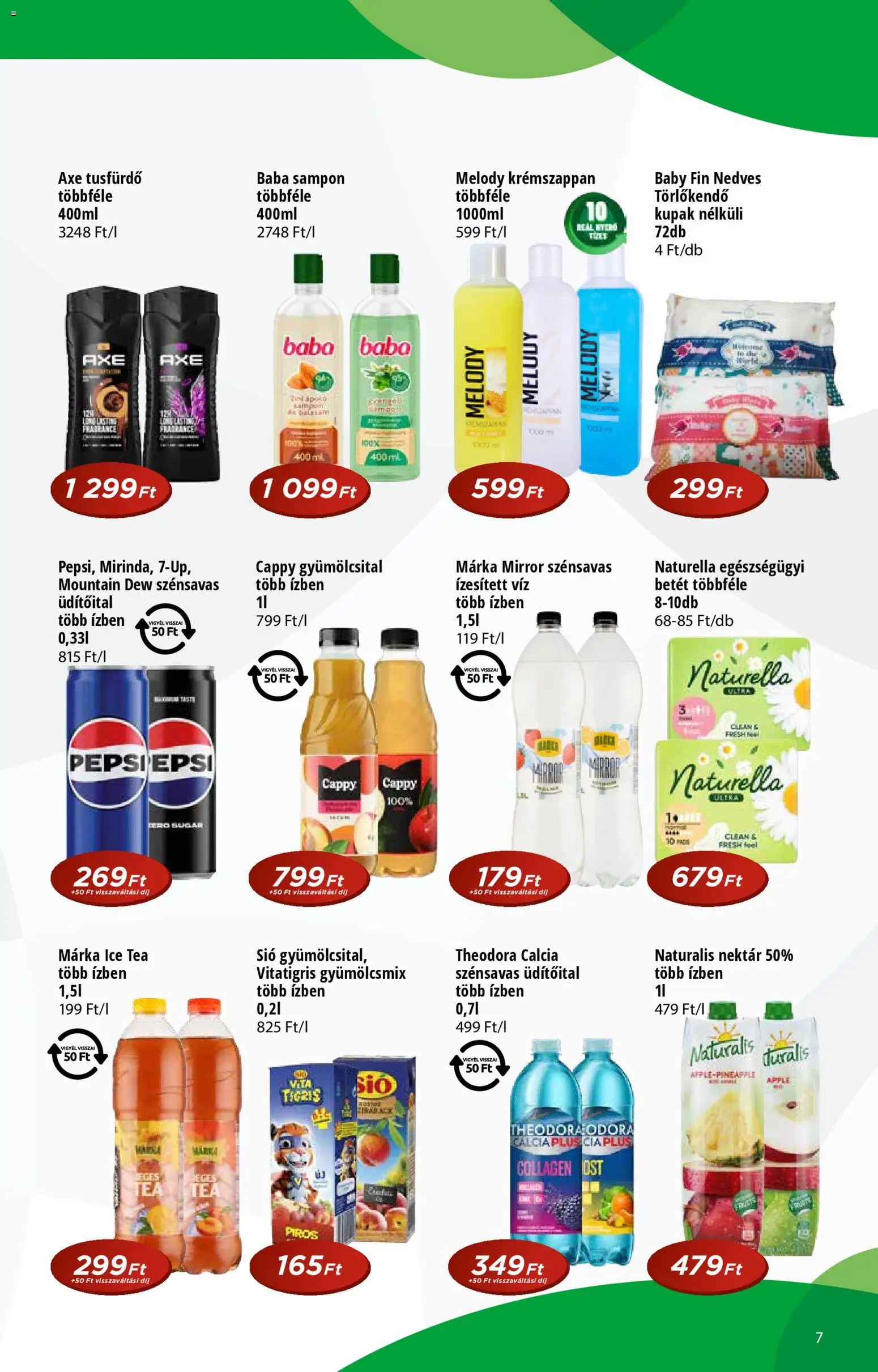 Reál akciós ujság - amely érvényes a következő dátumtól: 01.04.2026 | Oldal: 7 | Termékek: Ice tea, Törlőkendő, Sampon, Tusfürdő