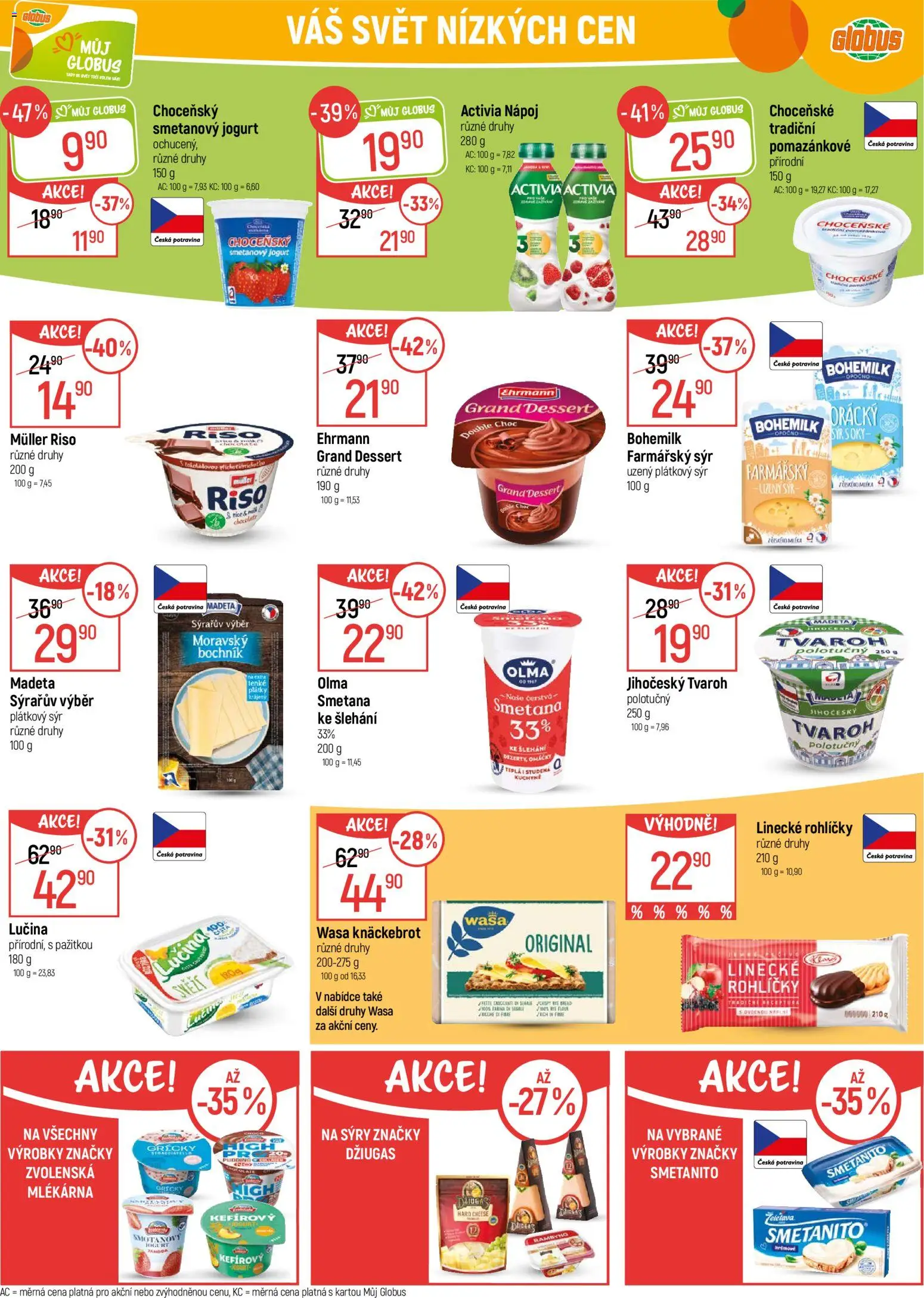 Globus leták - Praha Čakovice od 04.03.2026 | Strana: 15 | Produkty: Globus, Jogurt, Plátkový sýr, Sýry