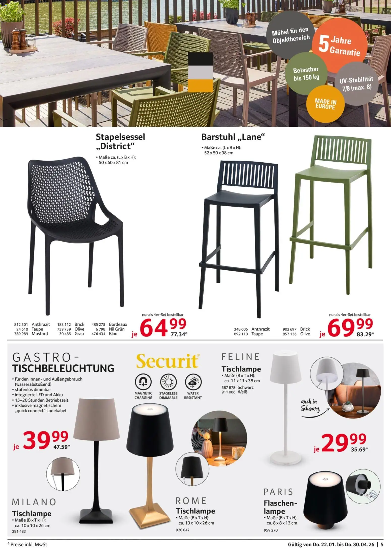 Selgros Außengastronomie – gültig ab 22.01.2026 | Seite: 5 | Produkte: Lampe, Ladekabel