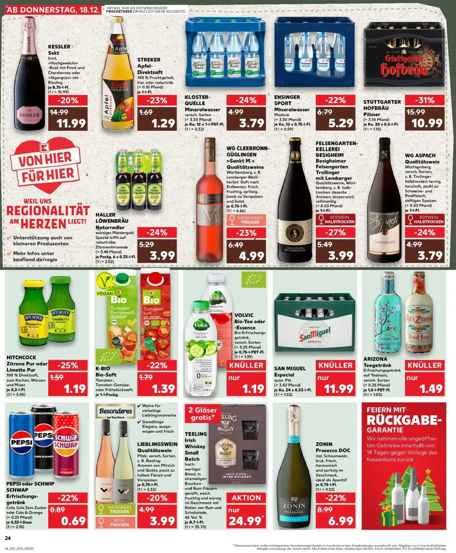 Kaufland prospekt Backnang	 – gültig ab 22.12.2025 | Seite: 24 | Produkte: Cola, Weißwein, Äpfel, Mineralwasser