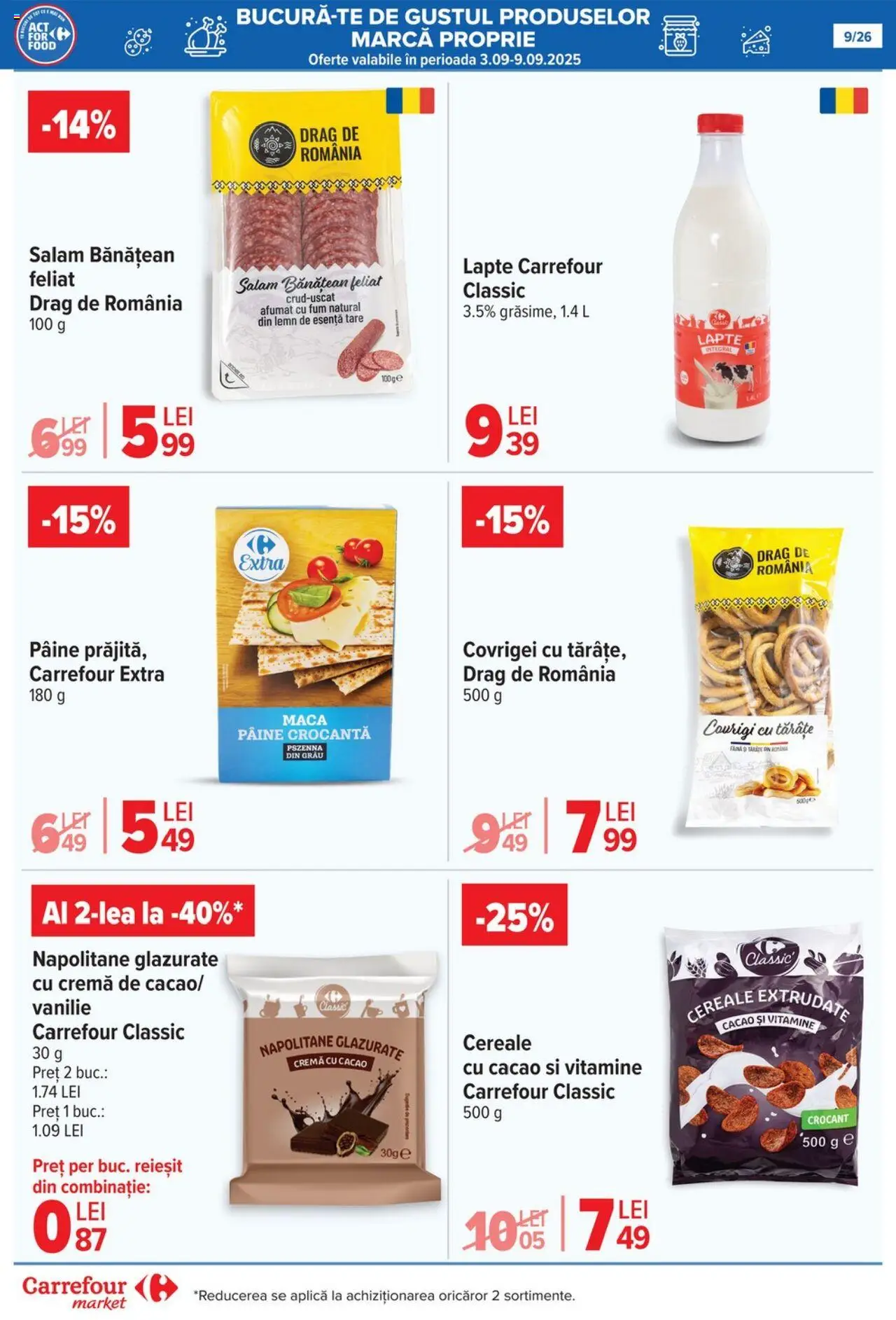 Carrefour catalog - Market – valabil de la 03.09.2025 | Pagină: 10 | Produse: Napolitane, Covrigei, Cremă, Cacao