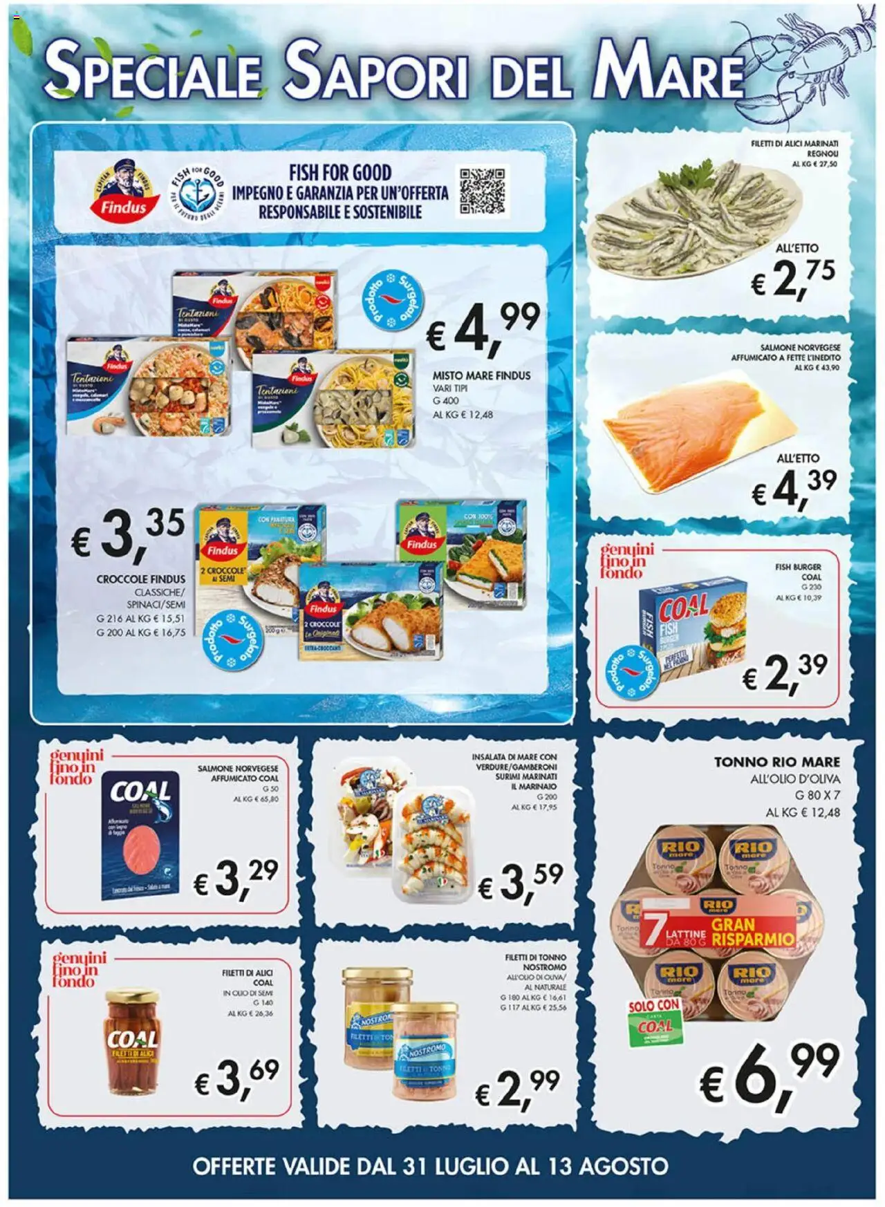 Volantino Coal del 31.07.2025 | Pagina: 5 | Prodotti: Salmone, Insalata, Tonno, Alici