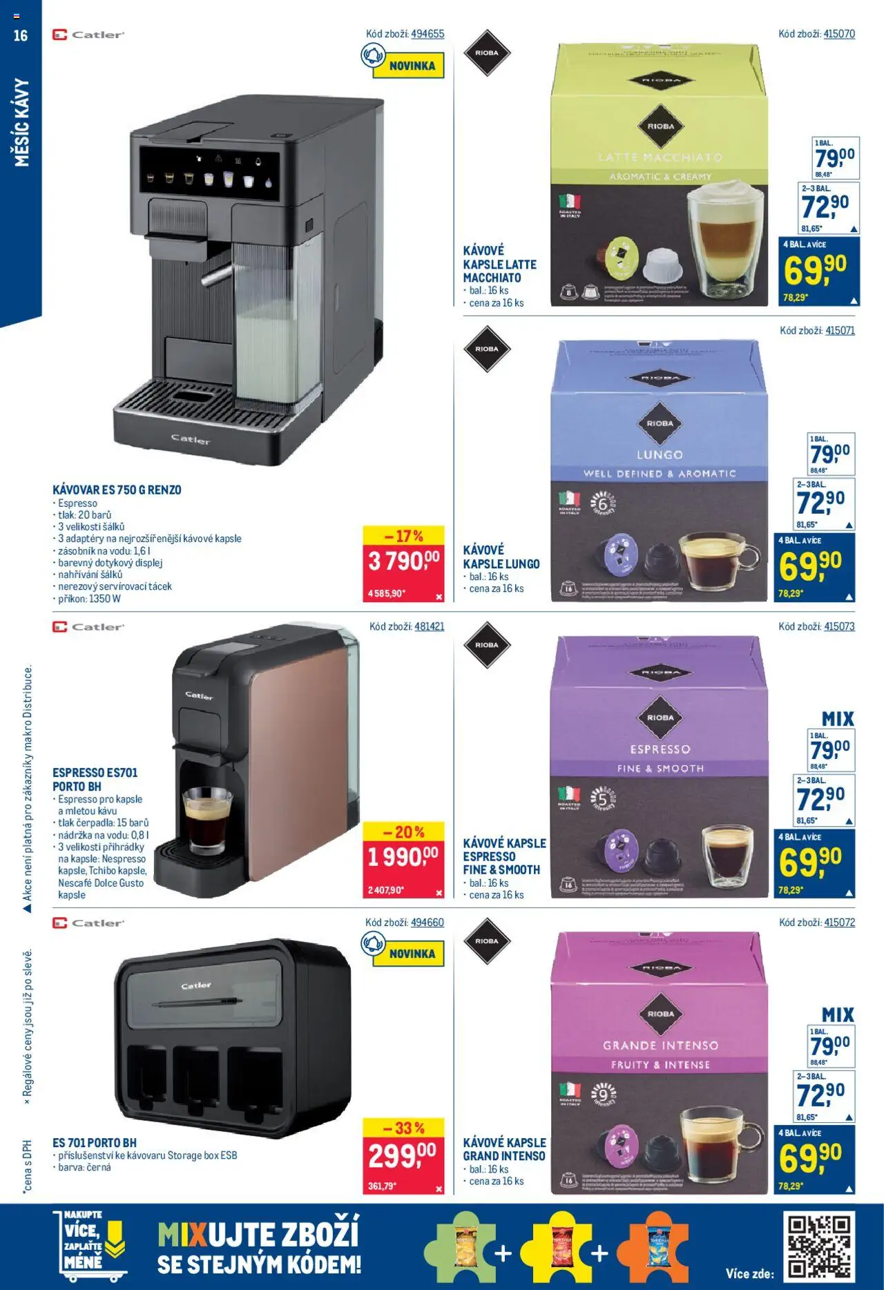 Makro leták - Měsíc kávy od 10.09.2025 | Strana: 16 | Produkty: Box, Zásobník, Kávové kapsle, Kávovar