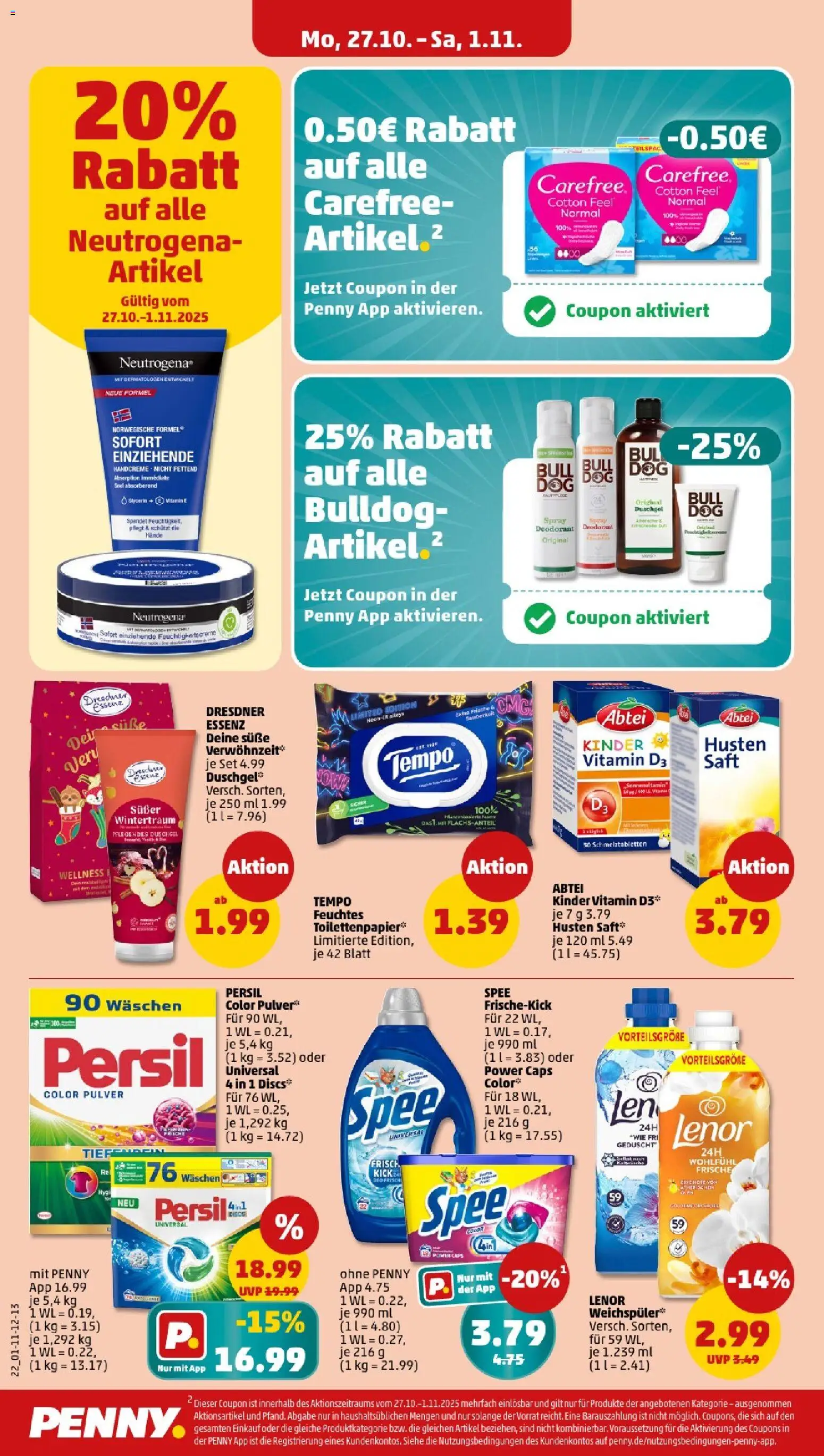 Penny - Berlin – gültig ab 27.10.2025 | Seite: 24 | Produkte: Duschgel, Wasser, Saft, Persil