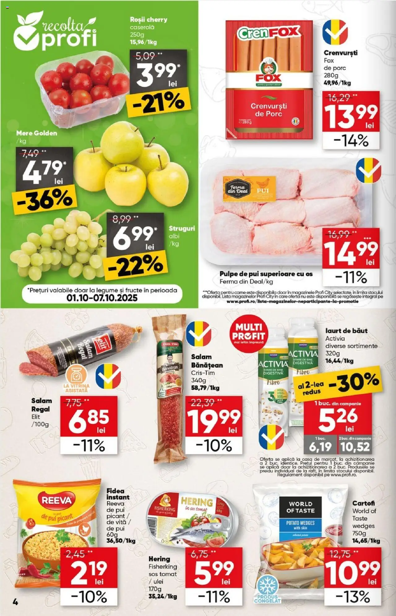 Noul catalog Profi – valabil de la 01.10.2025 | Pagină: 4 | Produse: Hacıyatmaz Kedi Oyuncağı, Cartofi, Legume, Sos