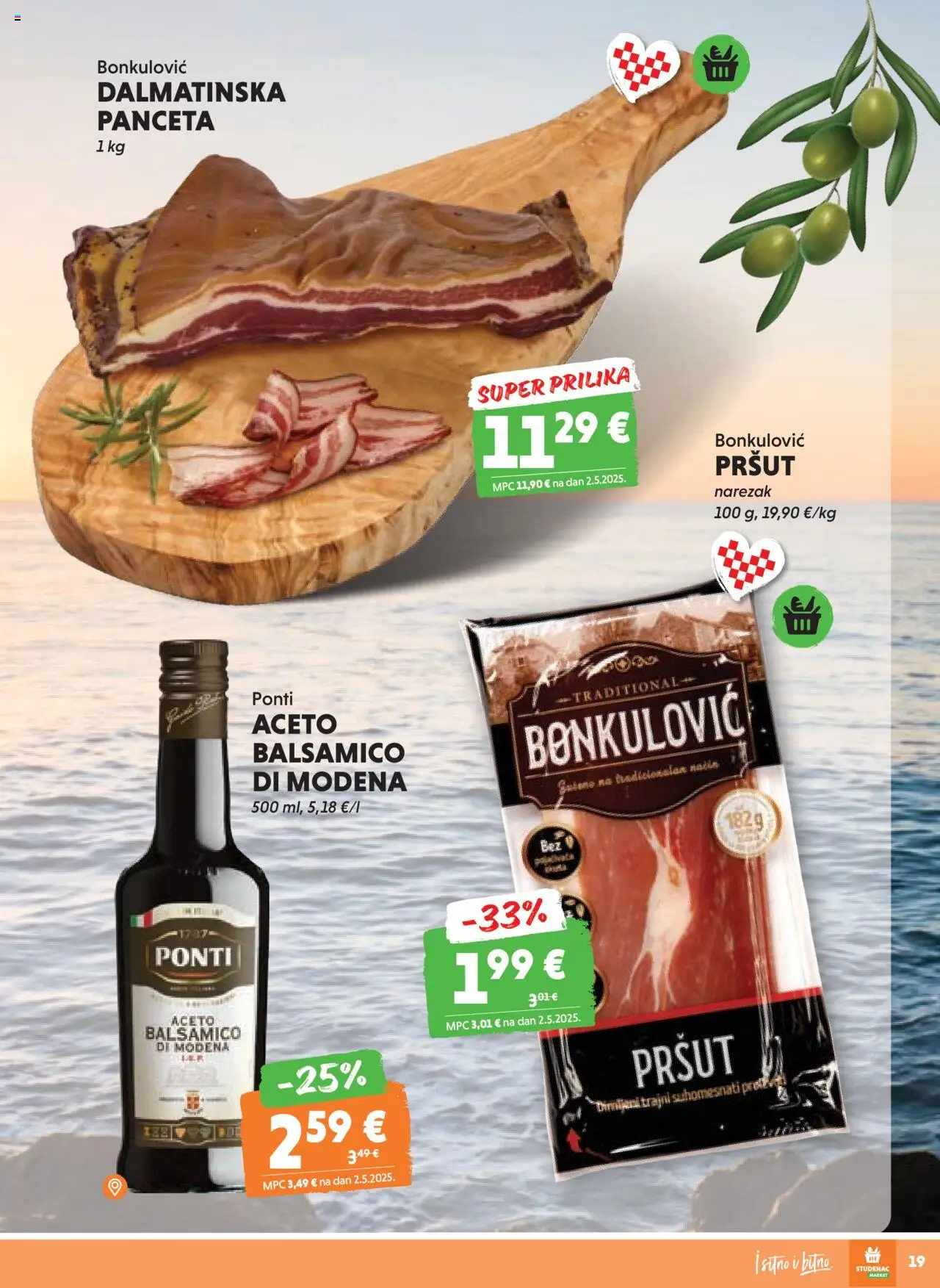Studenac katalog | vrijedi od 13.08.2025 | Stranica: 19 | Proizvodi: Pršut, Narezak, Panceta, Balsamico