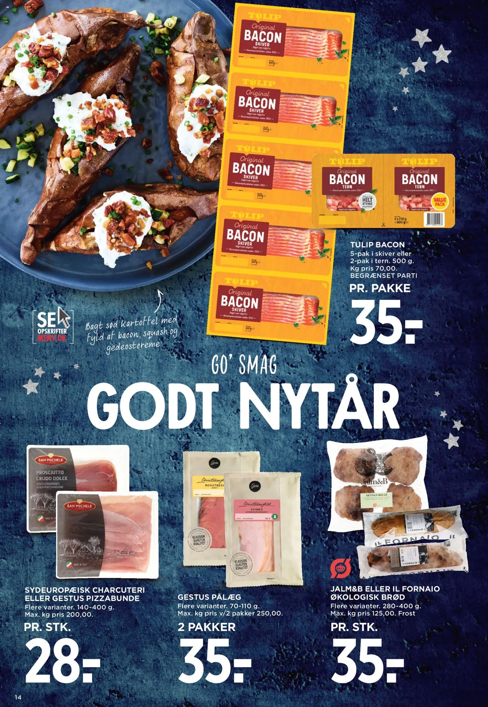 Meny tilbudsavis – gyldig fra 27.12.2025 | Side: 18 | Produkter: Brød, Squash, Bacon, Roastbeef