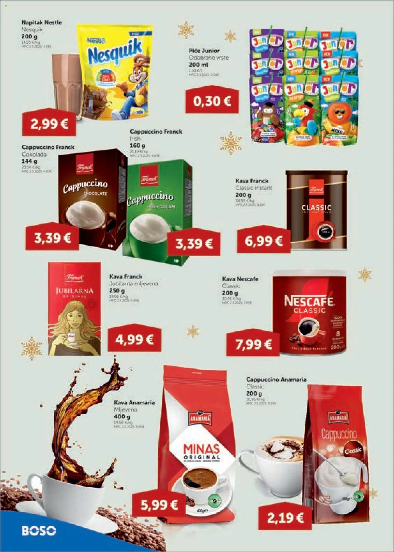 Boso katalog | vrijedi od 18.12.2025 | Stranica: 14 | Proizvodi: Mljevena kava, Kava, Čokolada, Cappuccino