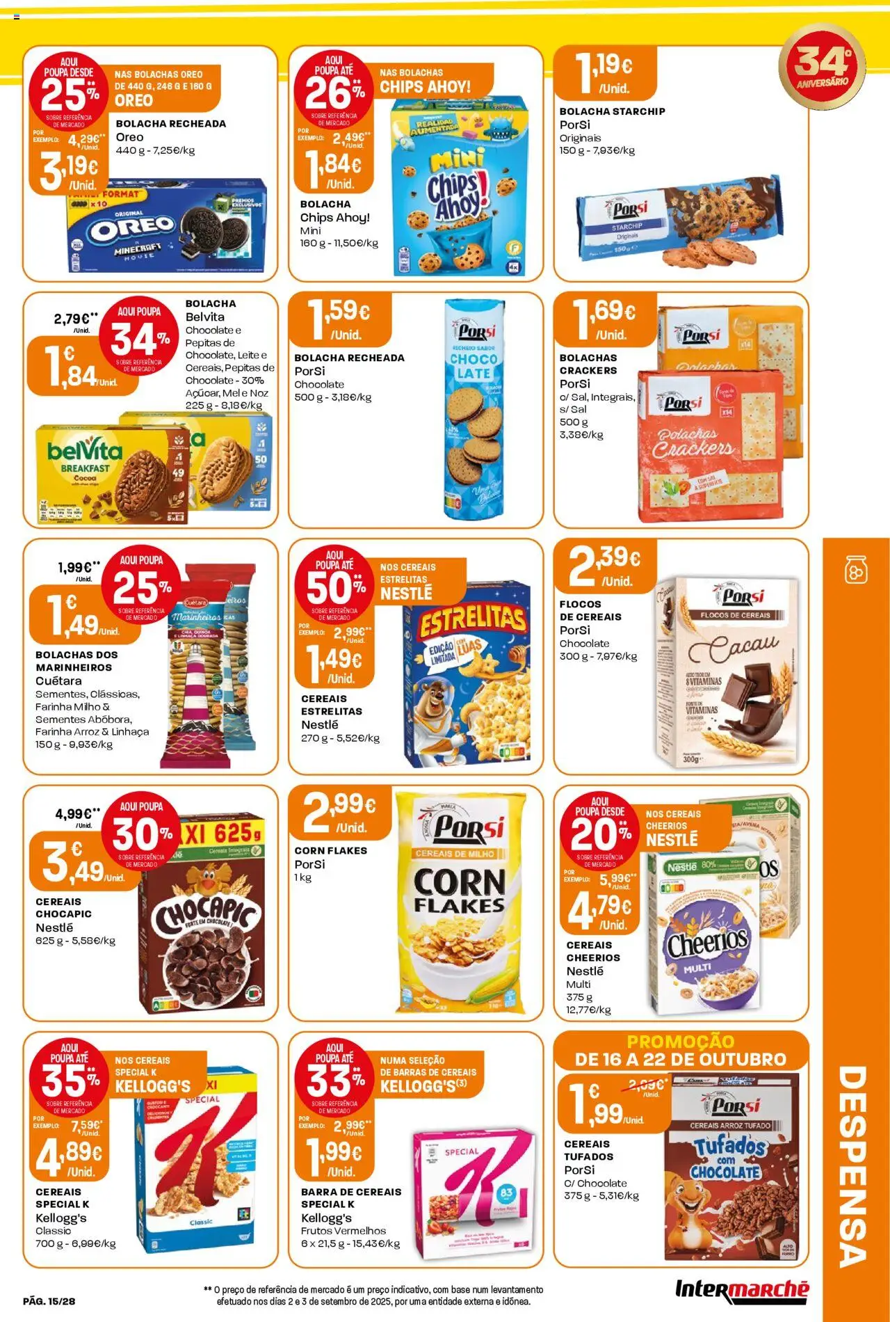 Intermarché Folheto Contact │ válido de 16.10.2025 | Página: 15 | Produtos: Barras de cereais, Base, Cereais, Flocos