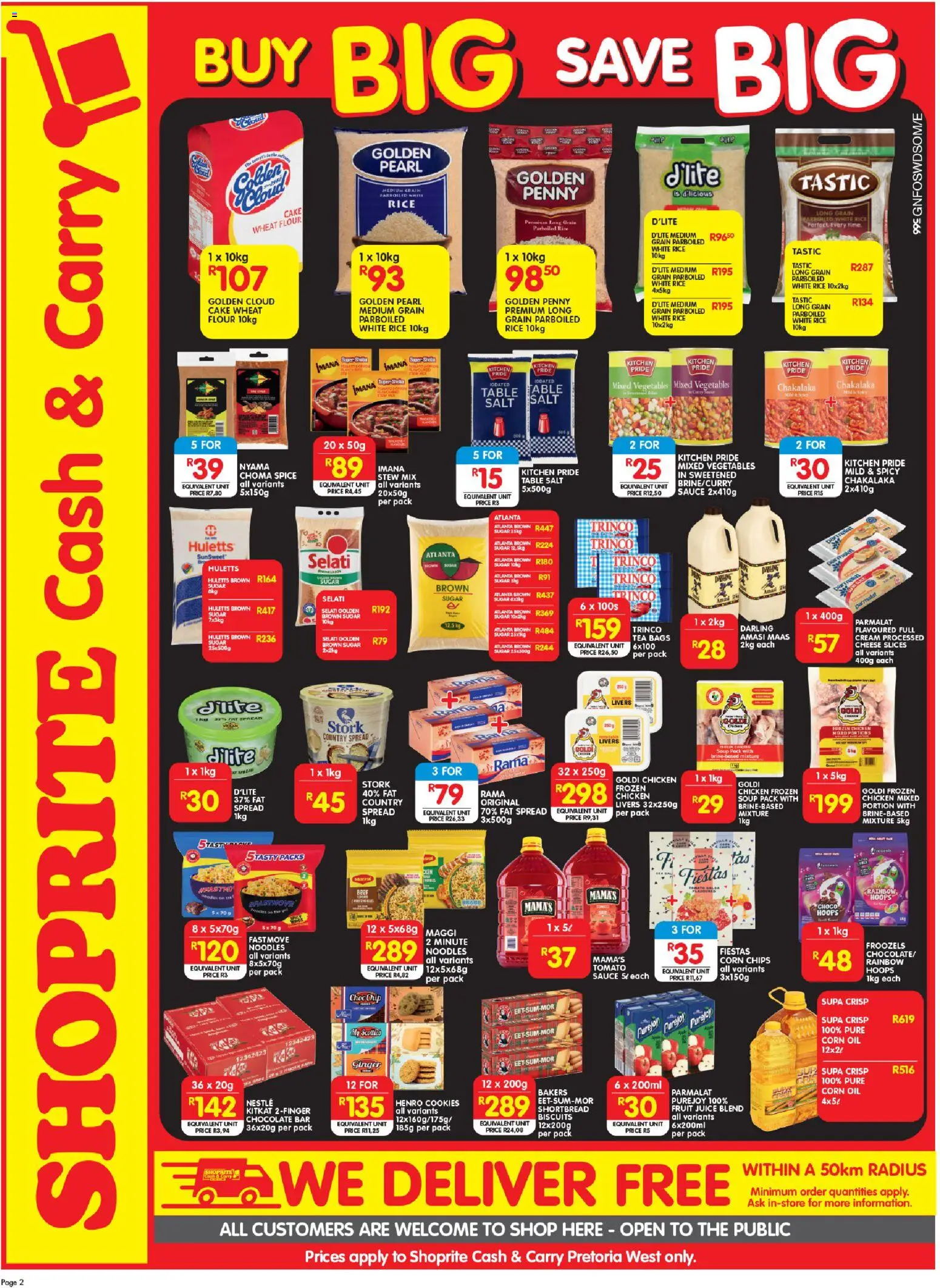 New Shoprite catalogue – valid from 19.01.2026 | Page: 2 | Products: Flour, Oil, Chicken, Cream