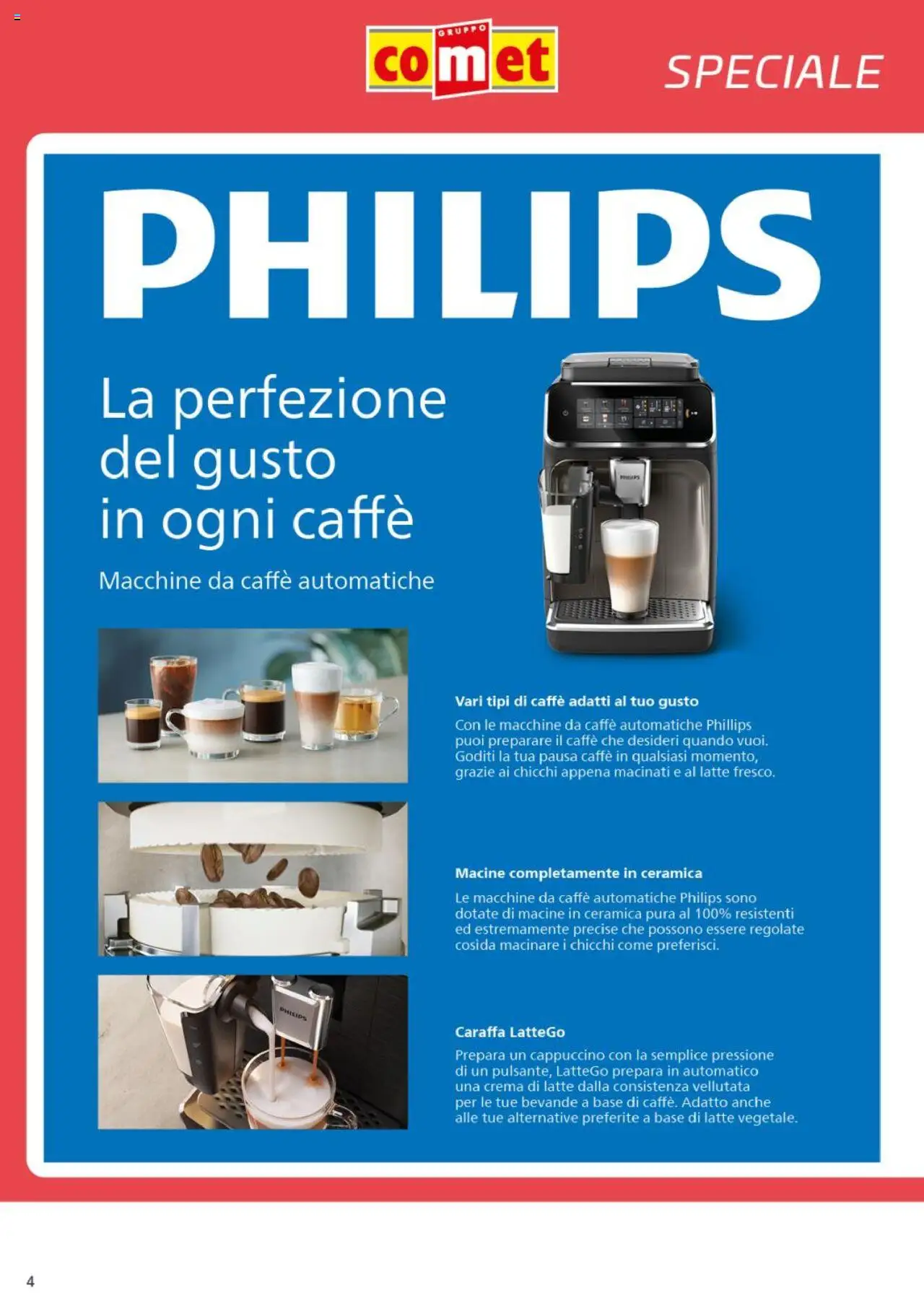 Volantino Comet del 09.10.2025 | Pagina: 4 | Prodotti: Crema, Caraffa, Caffè, Latte