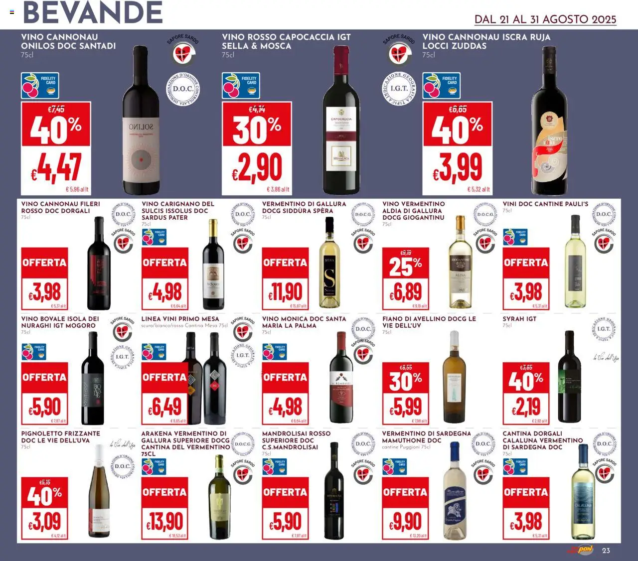 Volantino Pan del 21.08.2025 | Pagina: 23 | Prodotti: Vino, Vino rosso
