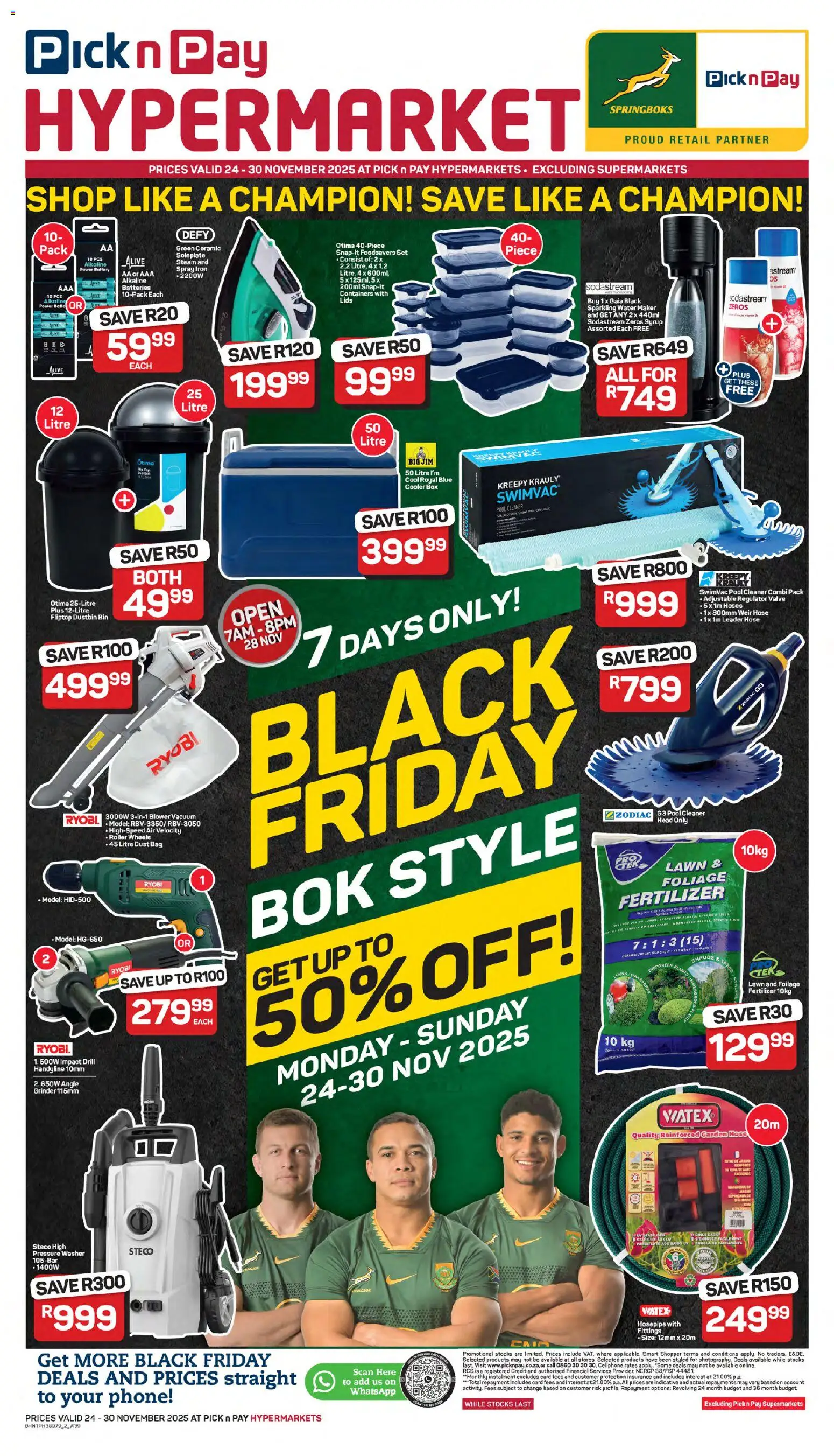 New Pick n Pay catalogue – valid from 24.11.2025 | Page: 3 | Products: Phone, Iron, Drill, Box