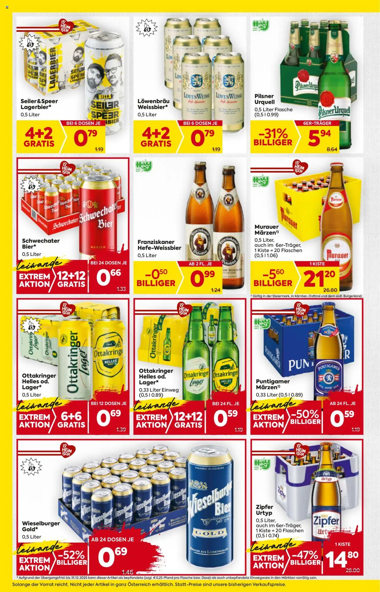 Billa Flugblatt - Steiermark gültig ab 11.09.2025 | Seite: 12 | Produkte: Bier