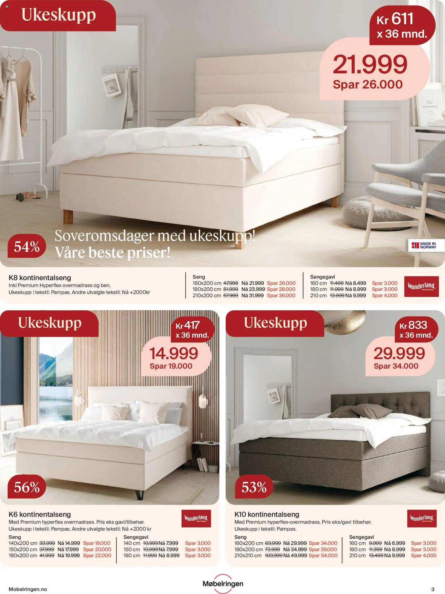 {H1} | Side: 3 | Produkter: Overmadrass, Kontinentalseng, Seng, Sengegavl