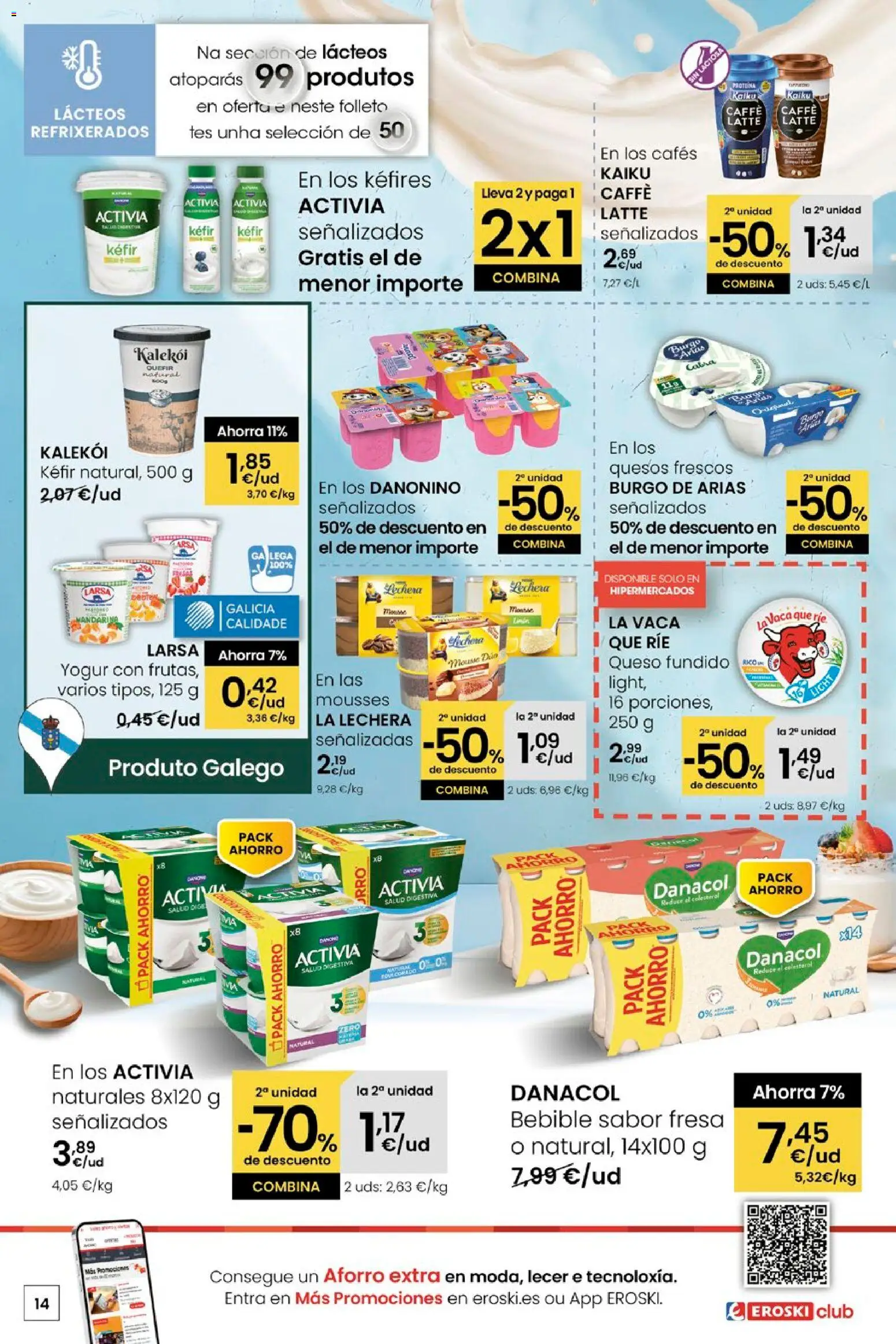 Eroski - Quen ben te quere farache aforrar │ válido desde el 15.01.2026 | Página: 14 | Productos: Γραβάτα, Mousse, Queso, Yogur