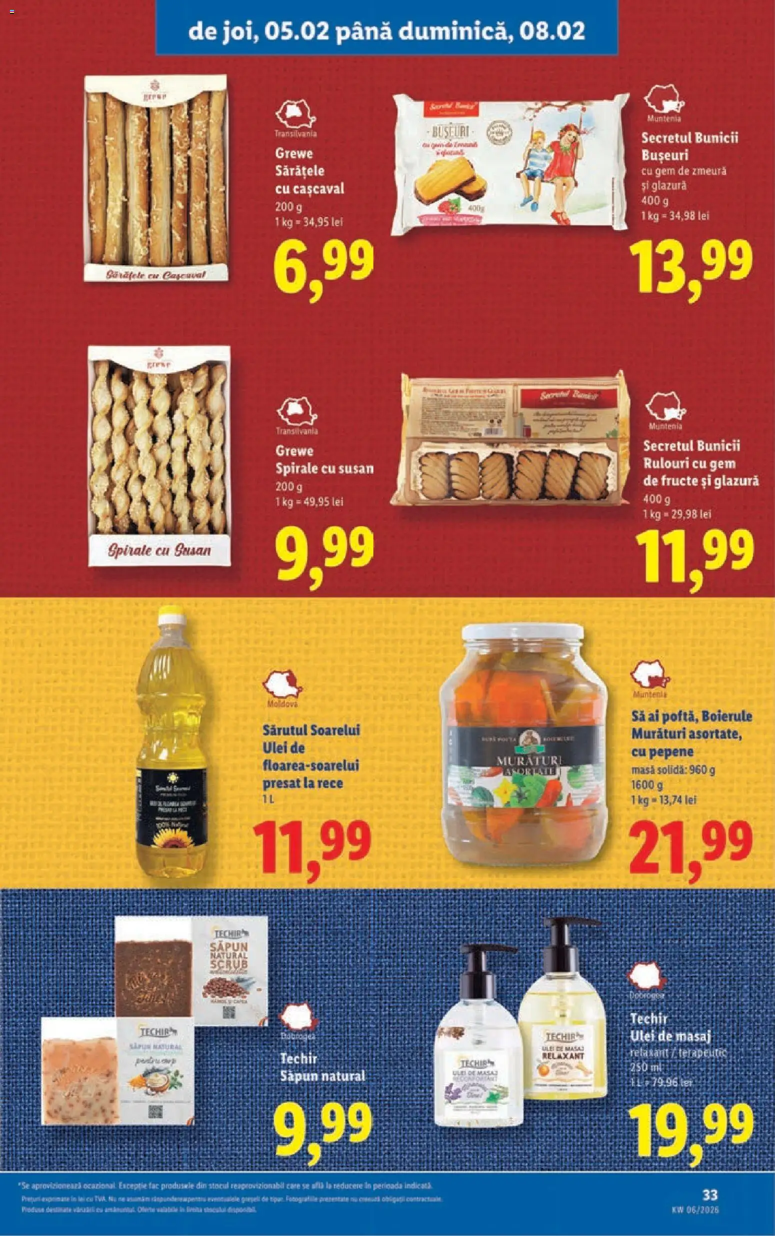 Noul catalog Lidl – valabil de la 02.02.2026 | Pagină: 33 | Produse: Scrub, Ulei, Săpun, Fructe