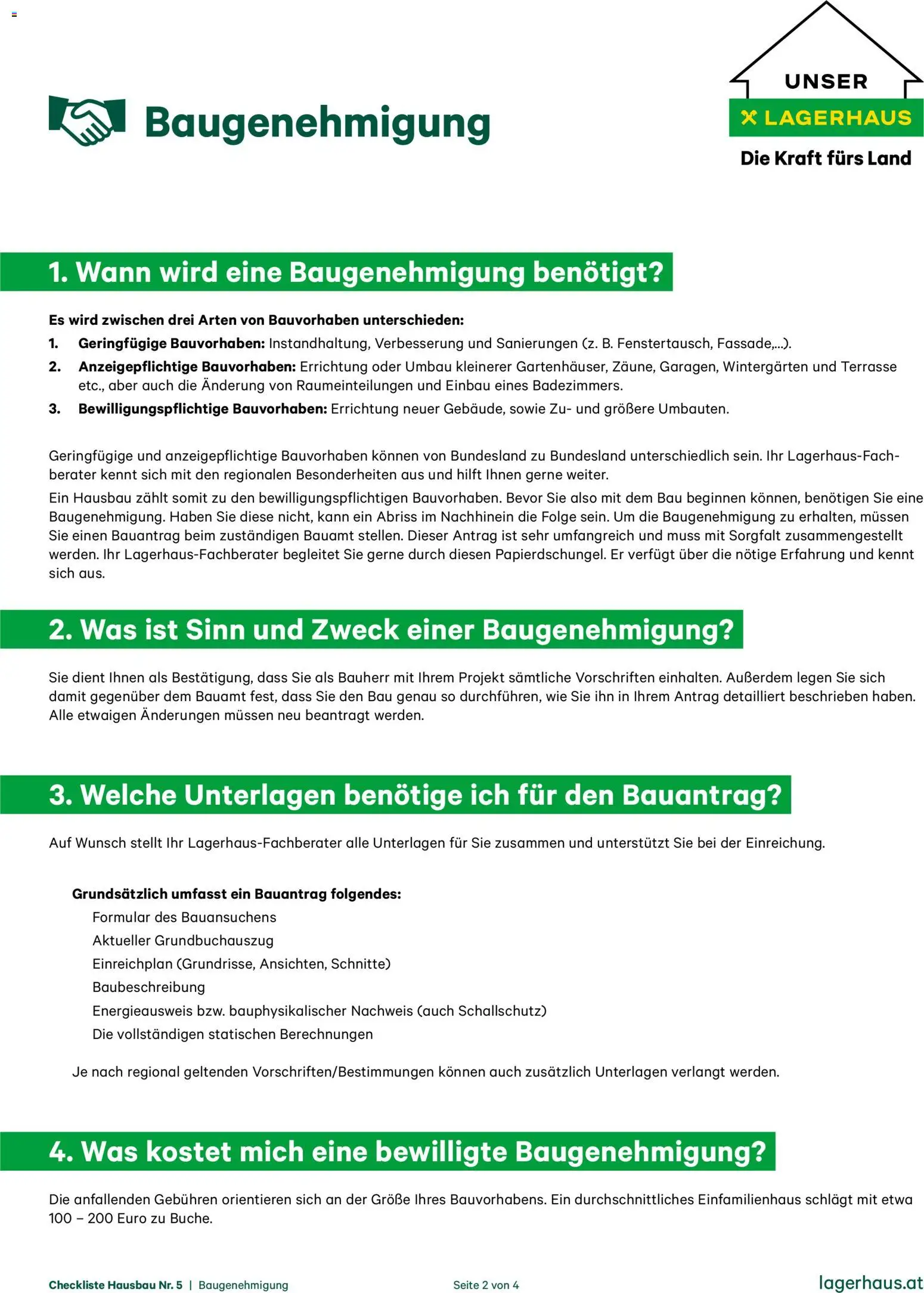 Lagerhaus  Checkliste Zur Baugenehmigung gültig ab 12.11.2025 | Seite: 2