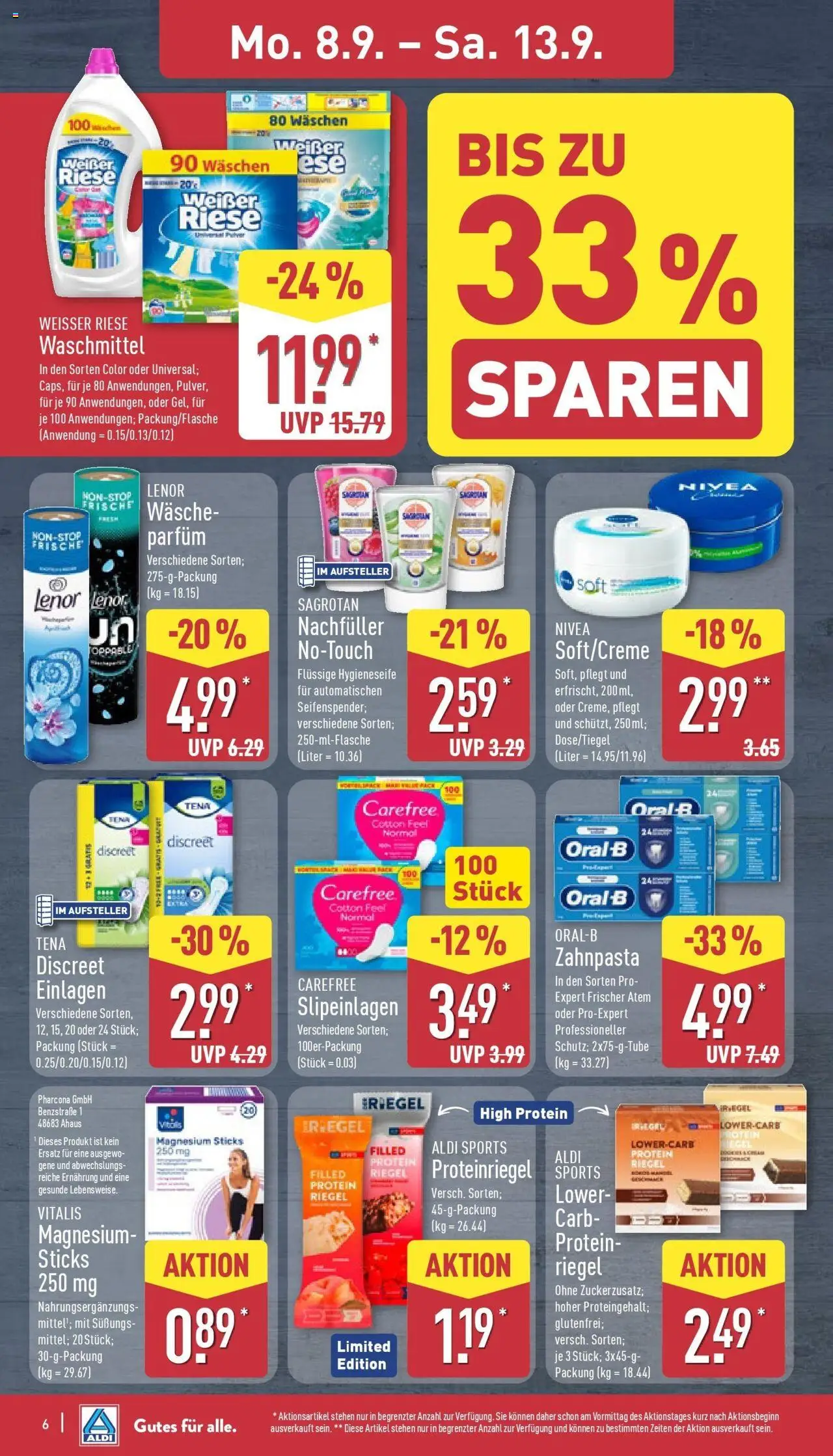 Aldi Prospekt Hildburghausen – gültig ab 07.09.2025 | Seite: 10 | Produkte: Lenor, Parfüm, Zahnpasta, Waschmittel