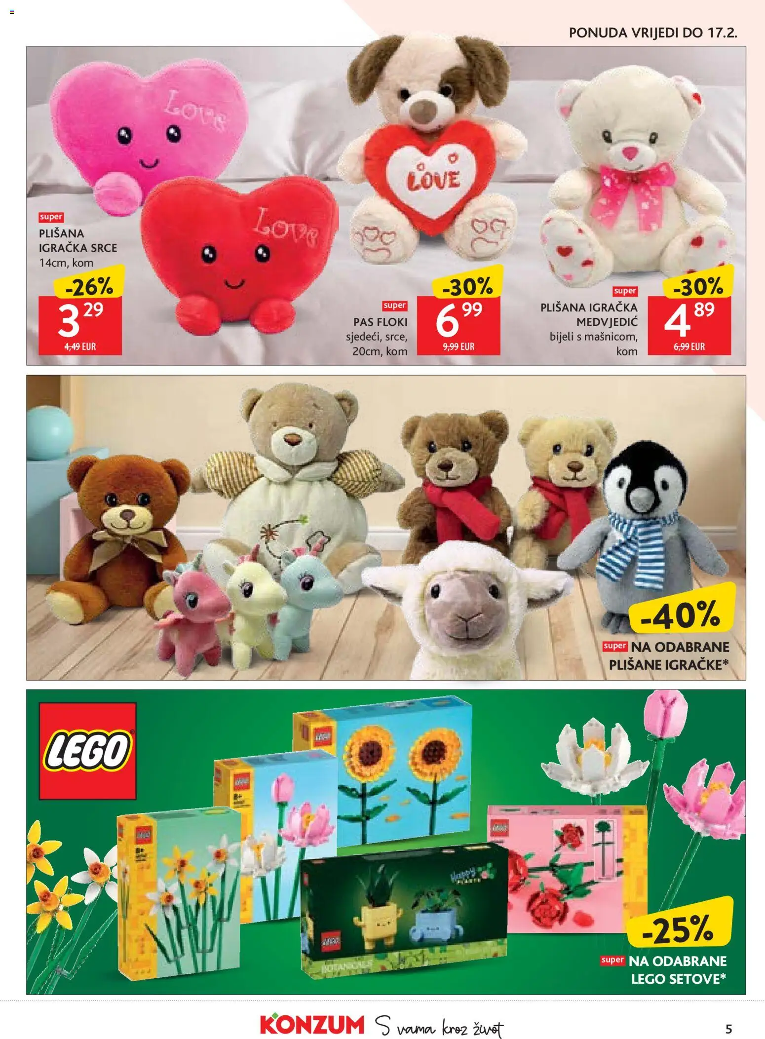 Konzum katalog | vrijedi od 04.02.2026 | Stranica: 5 | Proizvodi: Plišane igračke, Lego