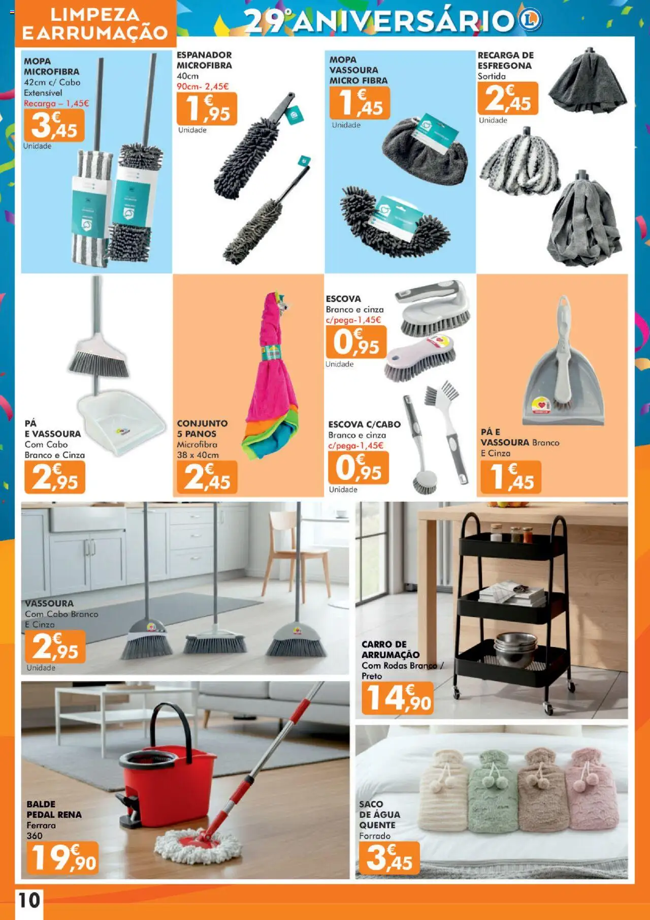 E.Leclerc - Folheto Aniversário Lamego │ válido de 16.10.2025 | Página: 10 | Produtos: Agua, Cabo, Balde, Vassoura