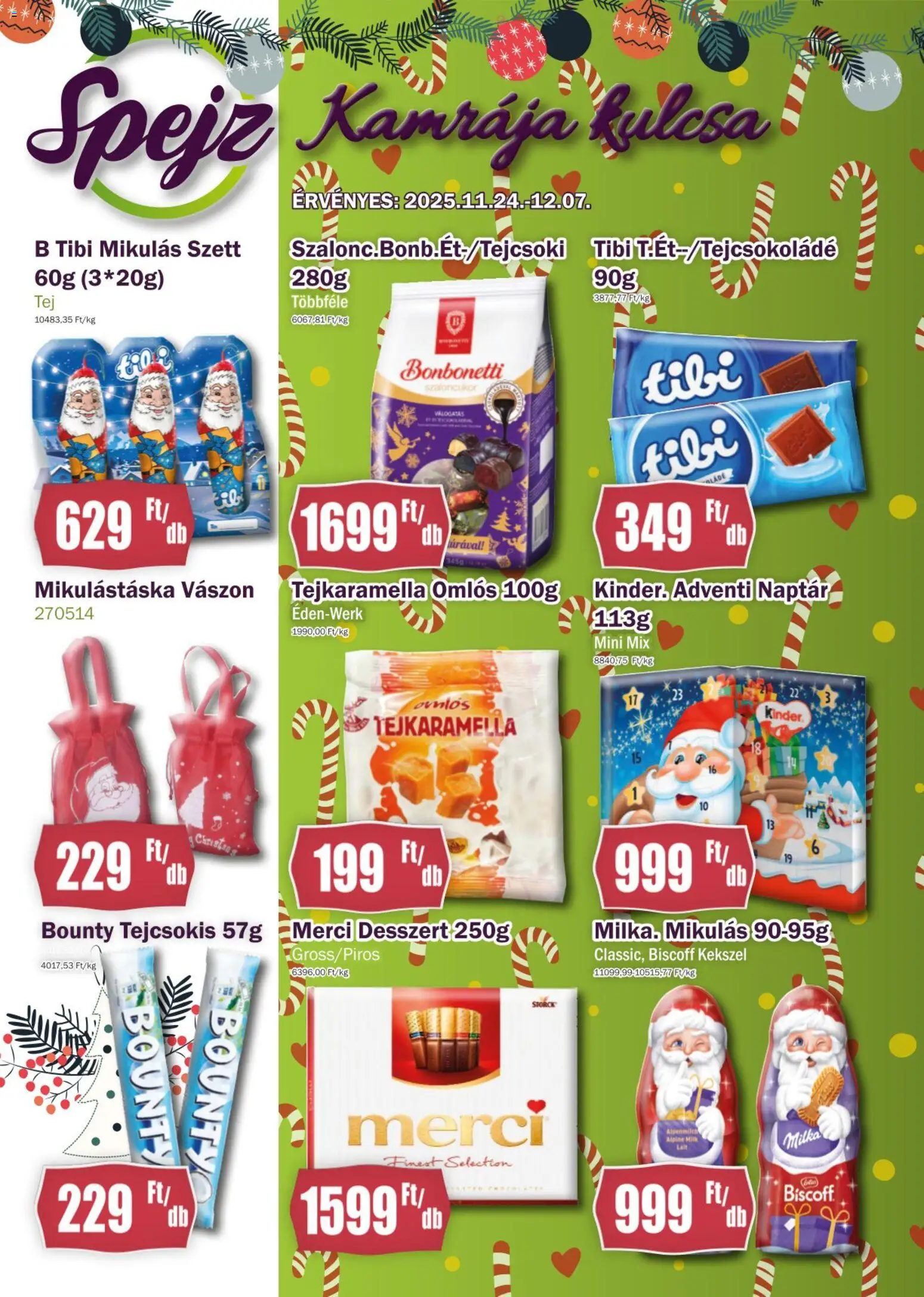FullDiszkont akciós ujság - amely érvényes a következő dátumtól: 24.11.2025 | Oldal: 1 | Termékek: Szaloncukor, Tejkaramella