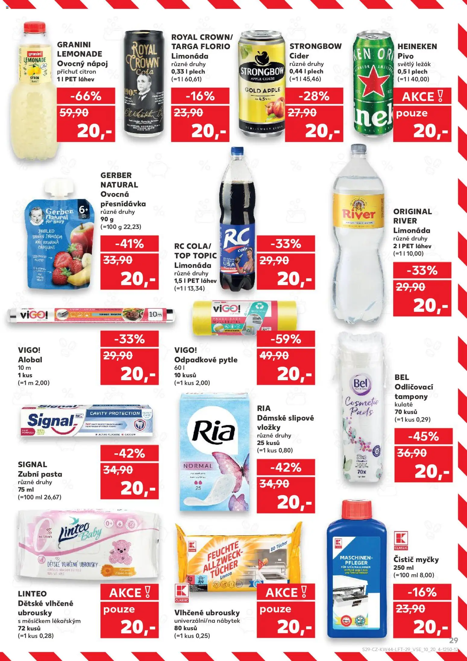 Kaufland leták - Kolín od 29.10.2025 | Strana: 29 | Produkty: Heineken, Čistič myčky, Ubrousky, RC Cola