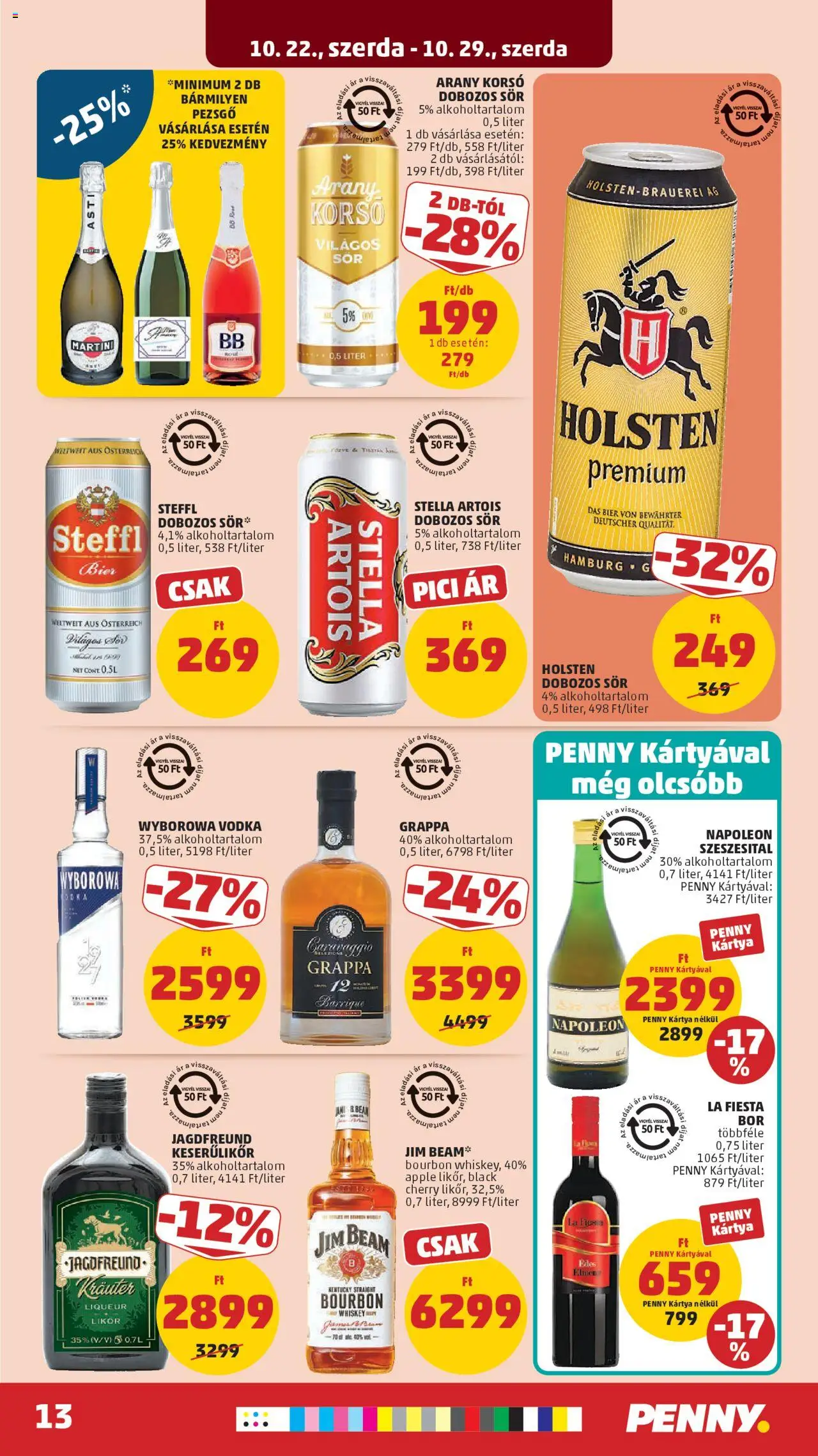 PENNY akciós ujság - amely érvényes a következő dátumtól: 22.10.2025 | Oldal: 17 | Termékek: Bourbon, Steffl, Likőr, Só