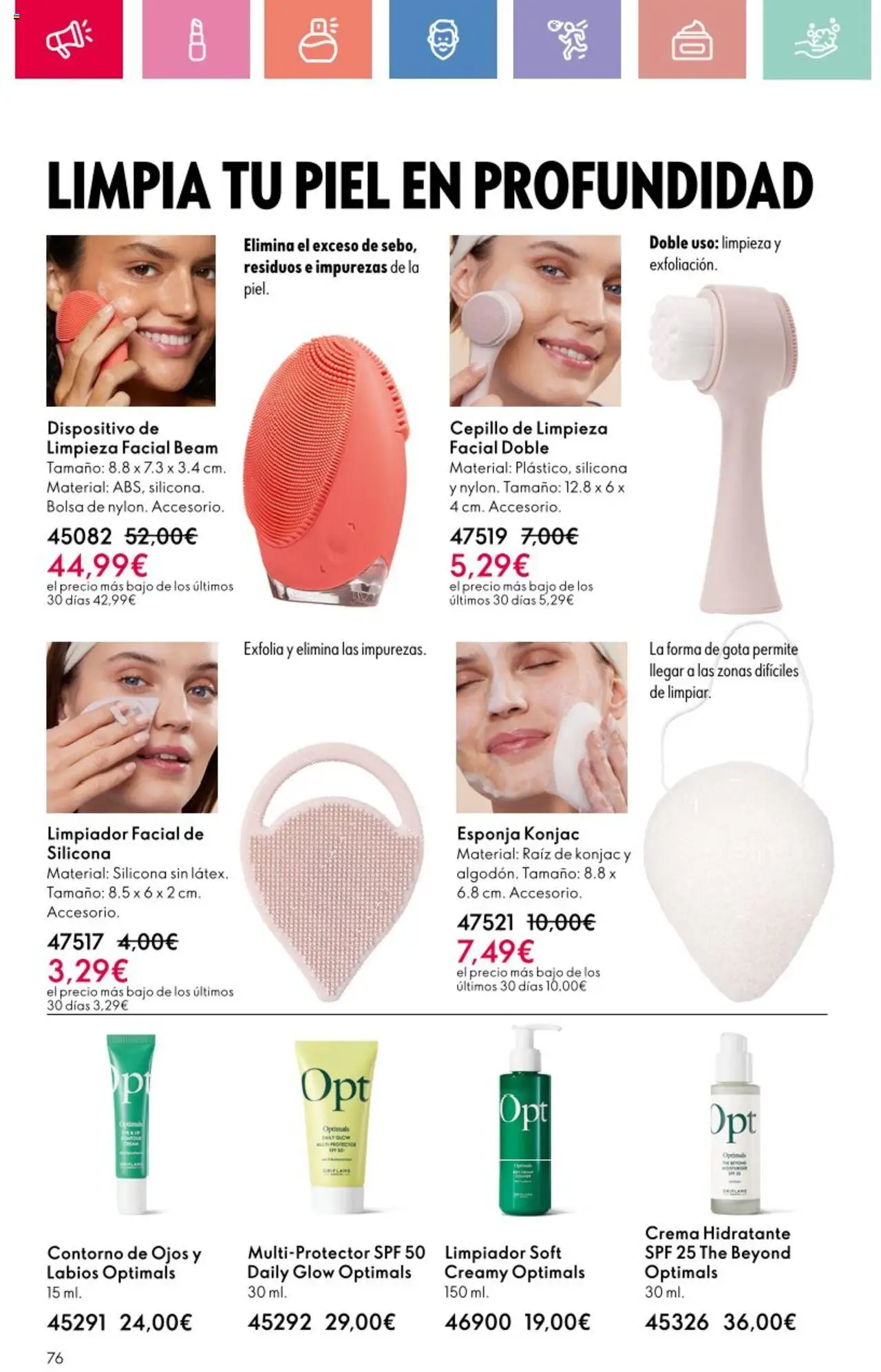 Oriflame - Catálogo Campaña 12 │ válido desde el 24.08.2025 | Página: 76 | Productos: Esponja, Cepillo, Crema, Bolsa