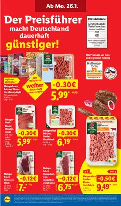 Lidl - Prospekt ab 26.01.2026 gültig | Seite: 6 | Produkte: Butter, Käse, Cevapcici, Sahne