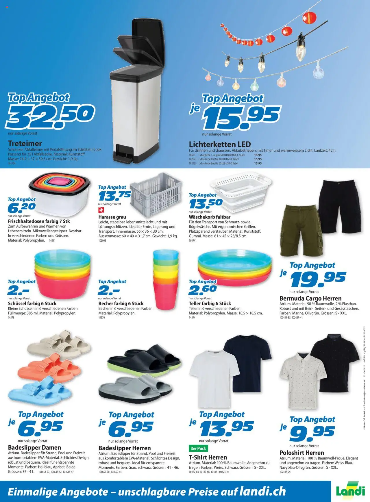 Landi Aktionen ab 23.06.2025 | Seite: 18 | Produkte: Top, Bermuda, Kabel, Gewicht