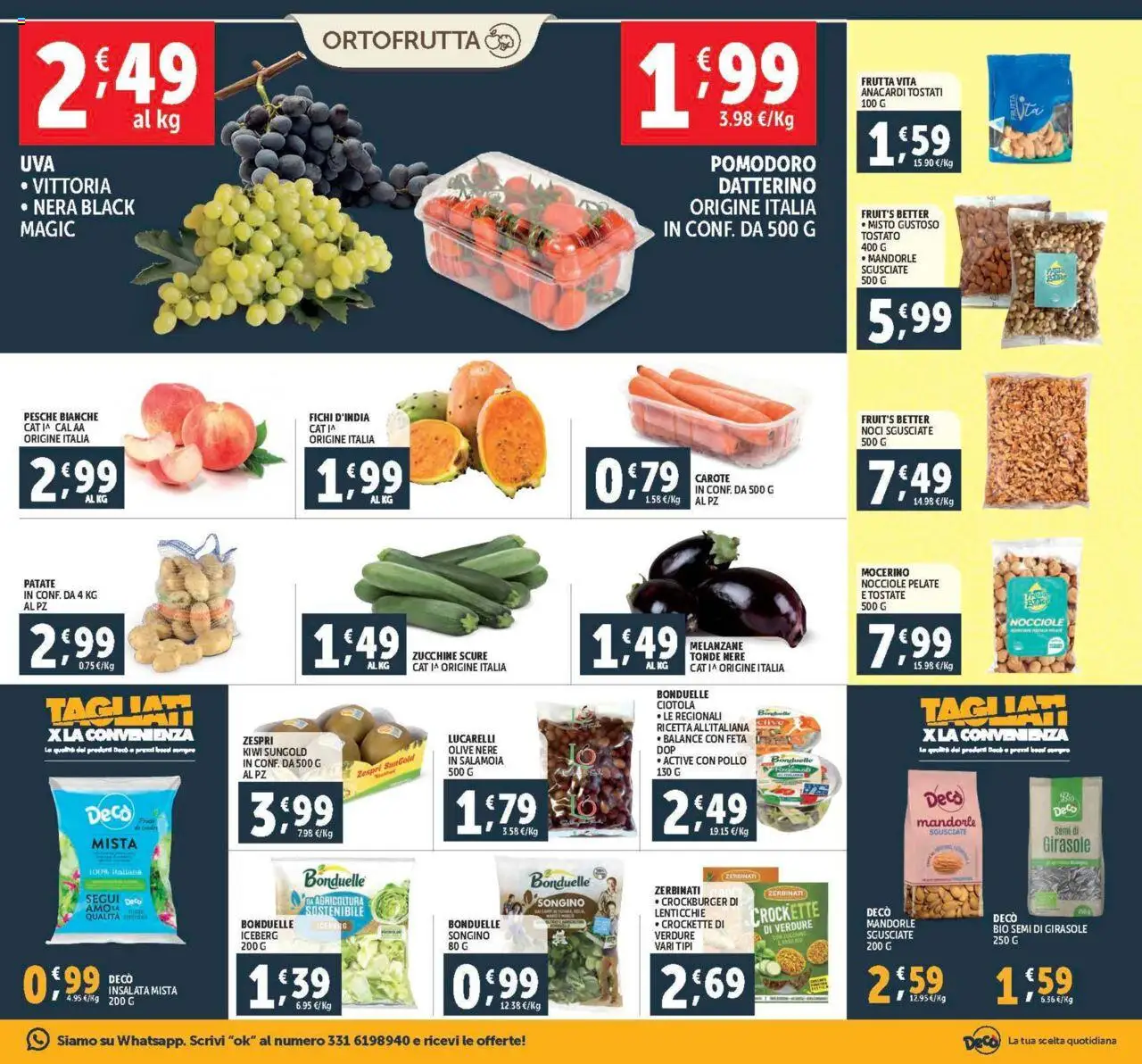 Volantino Decò del 08.08.2025 | Pagina: 5 | Prodotti: Kiwi, Insalata, Frutta, Melanzane
