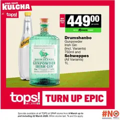 Tops at Spar specials catalogue – valid from 09.03.2026 | Page: 17 | Products: Tea, Gin, Water