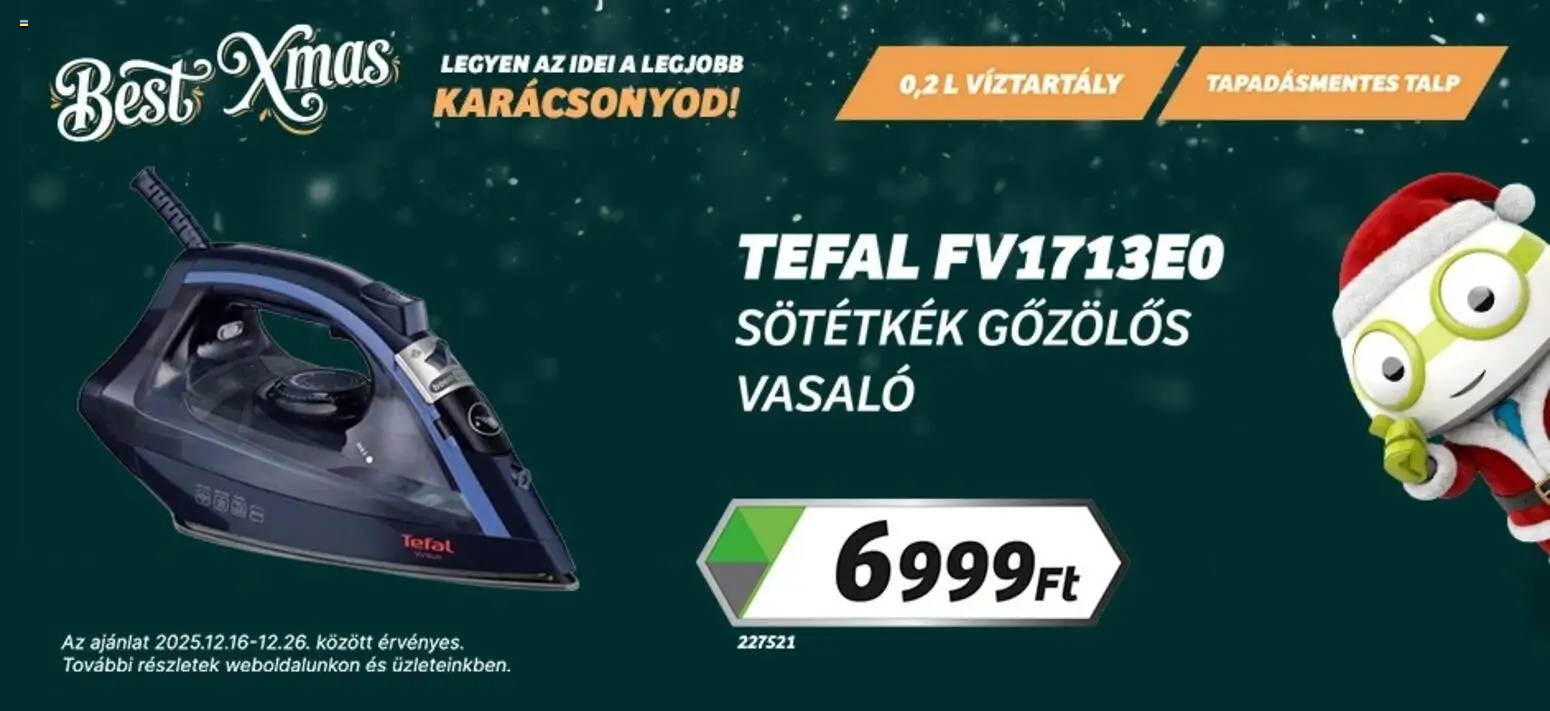 Best Byte akciós ujság - amely érvényes a következő dátumtól: 16.12.2025 | Oldal: 3 | Termékek: Tefal, Vasaló