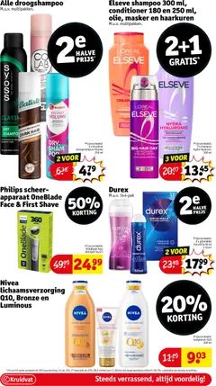 Elseve shampoo 300 ml, conditioner 180 en 250 ml, olie, masker en haarkuren, M.u.v. multipakken. - Voorbeeld van een folder van Kruidvat, geldig van 17.03.2026 | Pagina: 28 | Producten: Shampoo, Conditioner, Droogshampoo, Kan