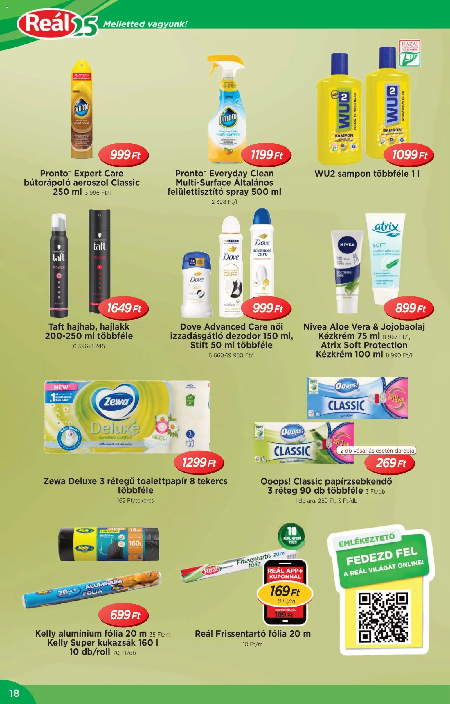 Reál akciós ujság - amely érvényes a következő dátumtól: 04.02.2026 | Oldal: 18 | Termékek: Aloe vera, Hajlakk, Bor, Dezodor