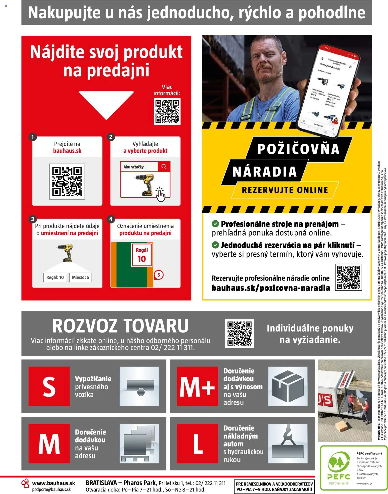 Nové Bauhaus akcie – leták je platný od 12.01.2026 | Strana: 24 | Produkty: Regál, Náradie, Telefón, Aku