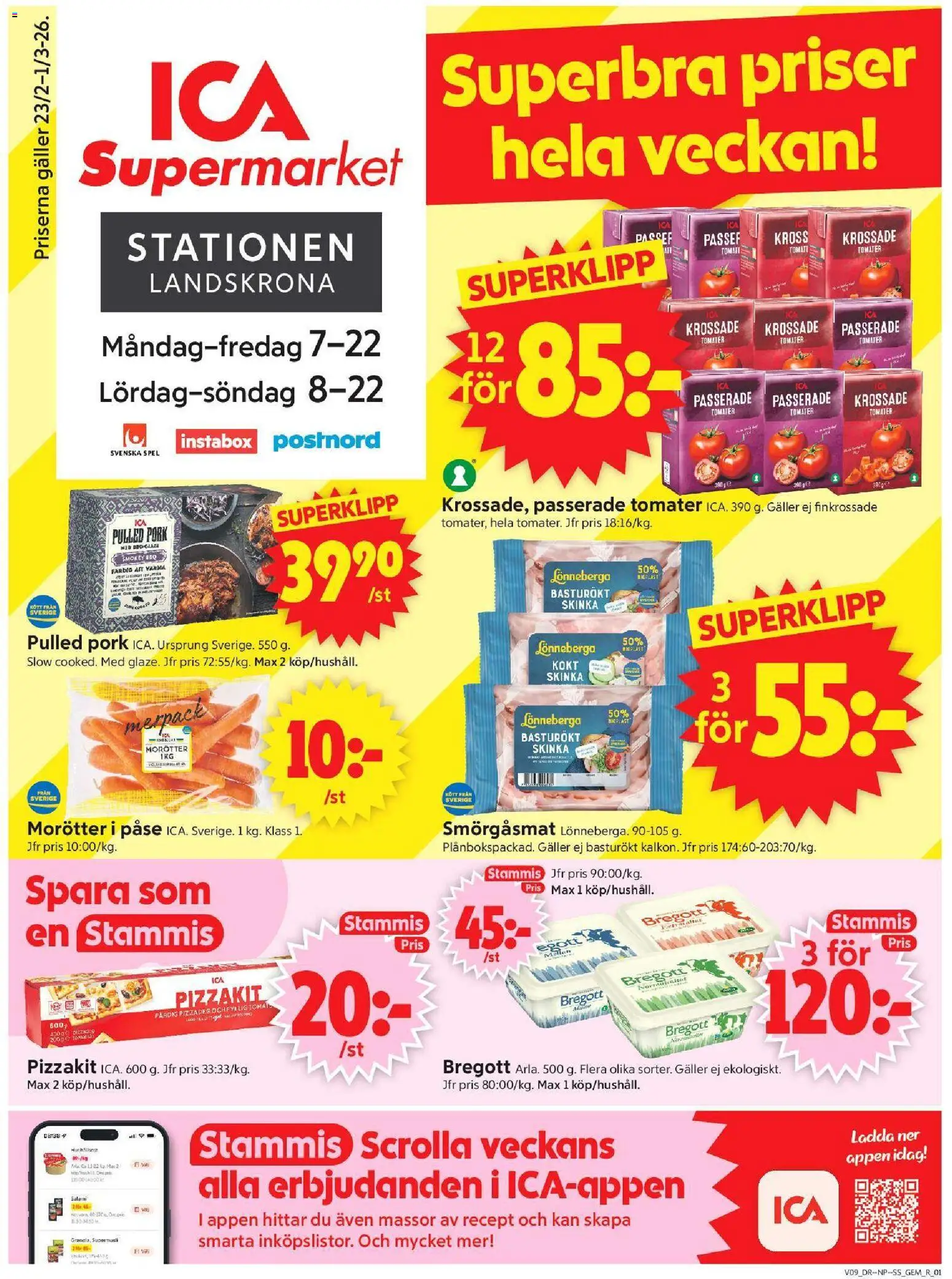 ICA Supermarket reklamblad aktuell från 23.02.2026 | Sida: 1