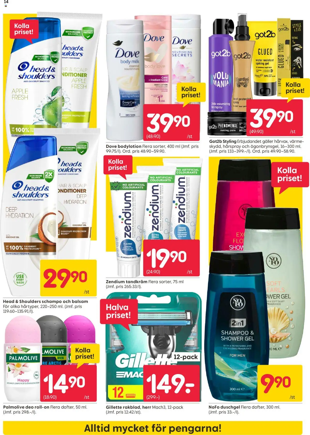 Rusta reklamblad aktuell från 20.10.2025 | Sida: 14 | Produkter: Schampo, Balsam, Body milk, Tandkräm