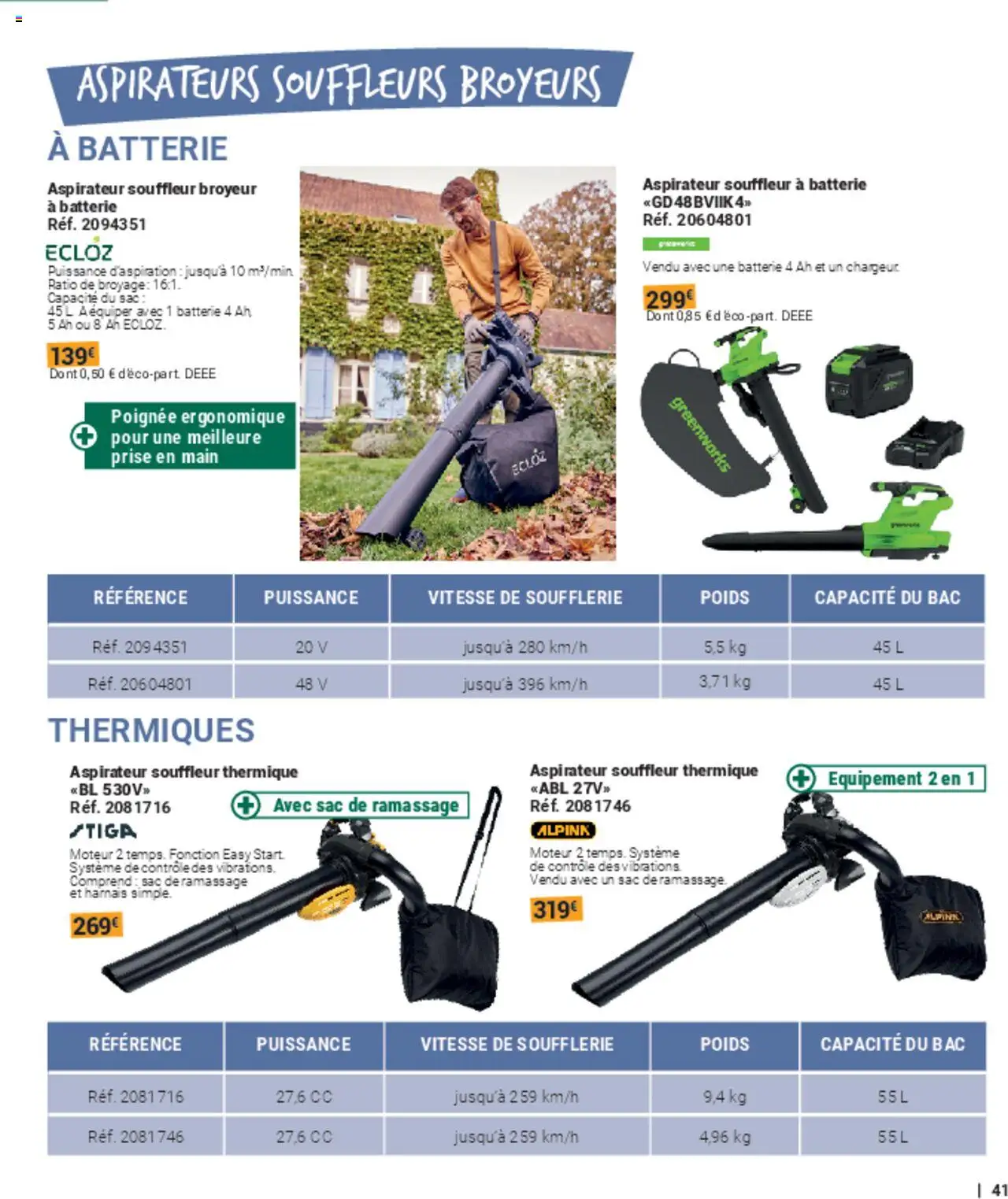 {H1} | Page: 41 | Produits: Poids, Aspirateur, Prise, Batterie