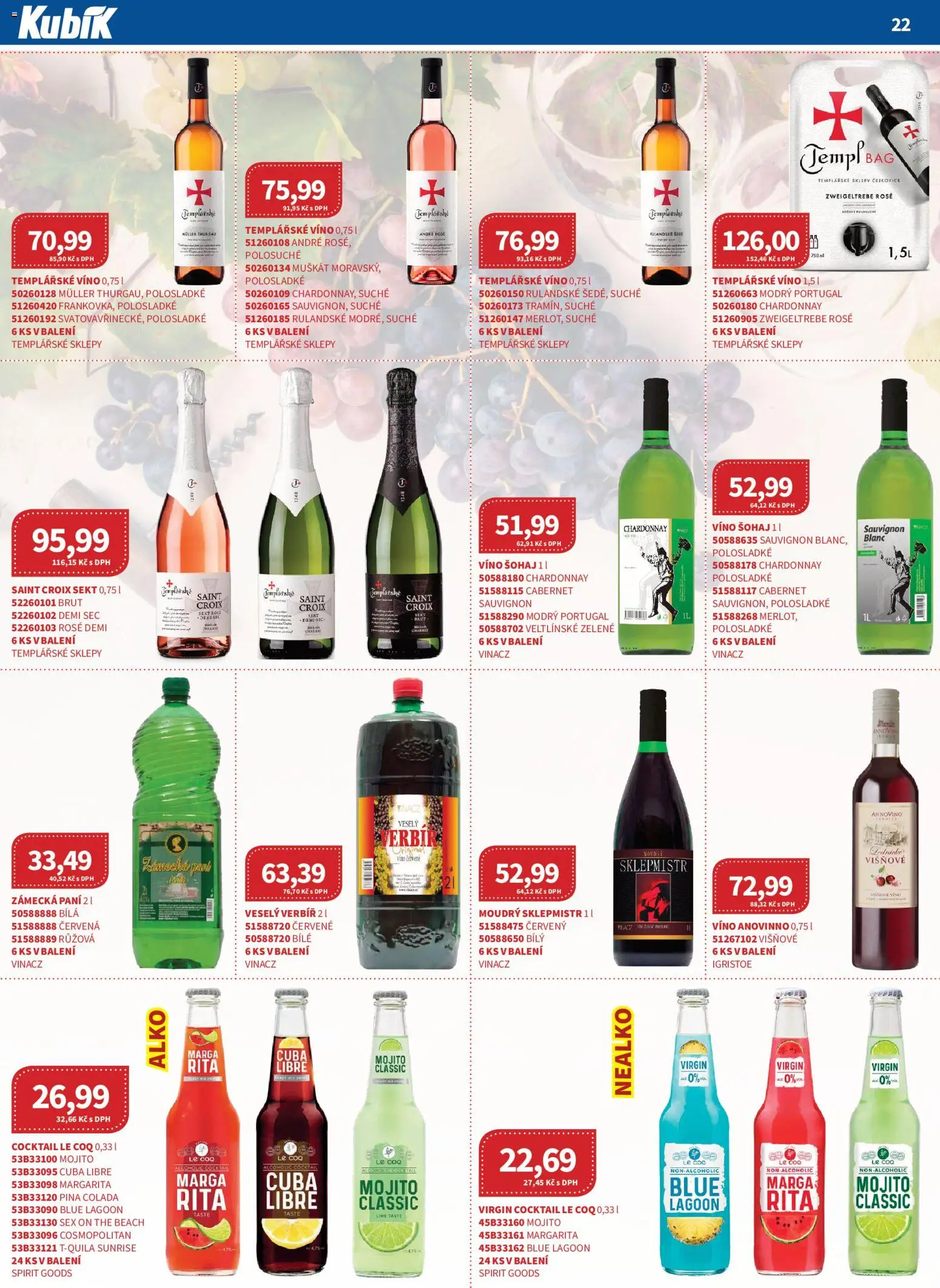Kubík leták - Velkoobchod 11/2025 od 01.11.2025 | Strana: 22 | Produkty: Víno, Sklepmistr, Piña colada, Sekt