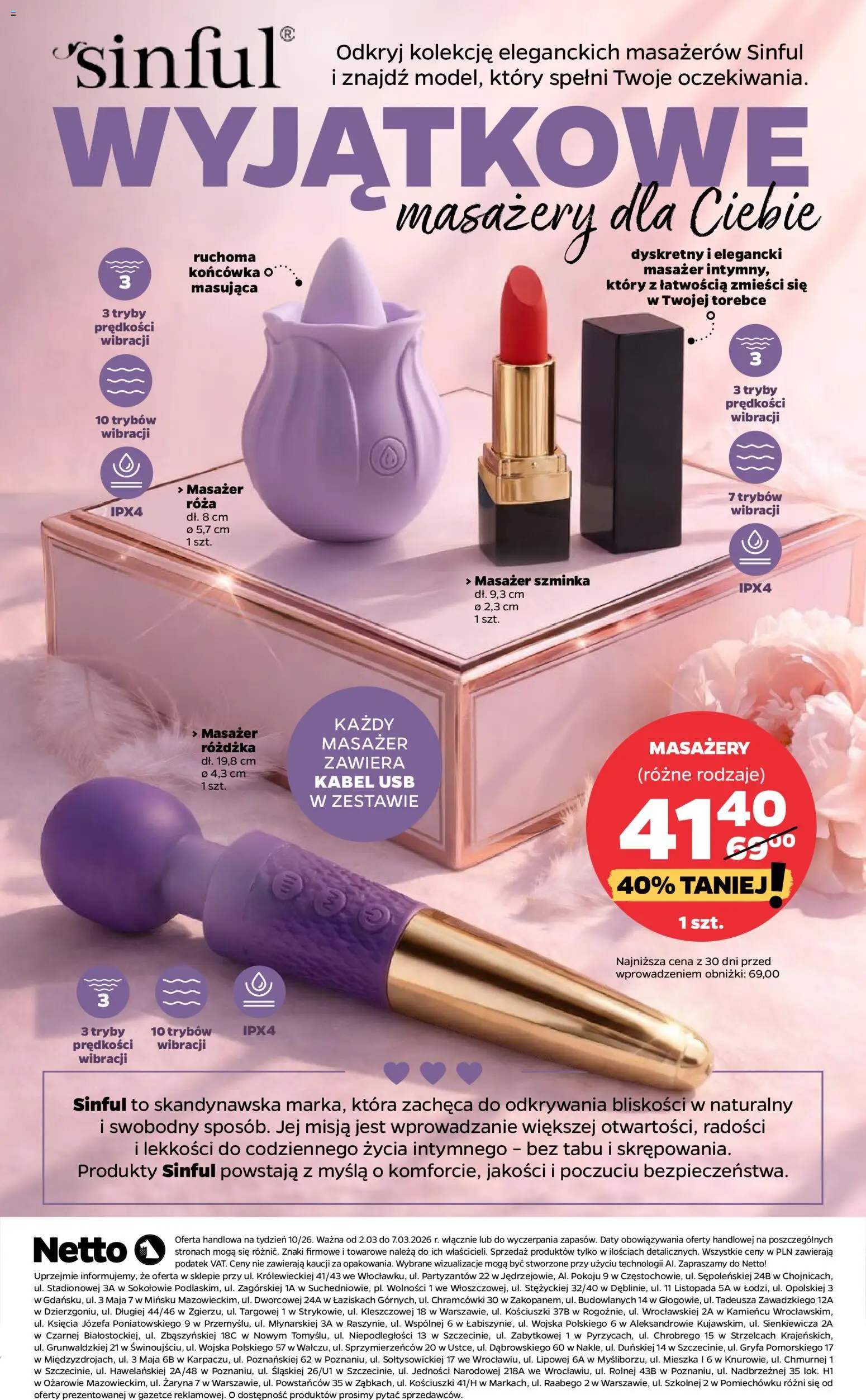 Netto gazetka od poniedziałku NonFood od 02.03.2026 | Strona: 4 | Produkty: Kabel, USB, Szminka