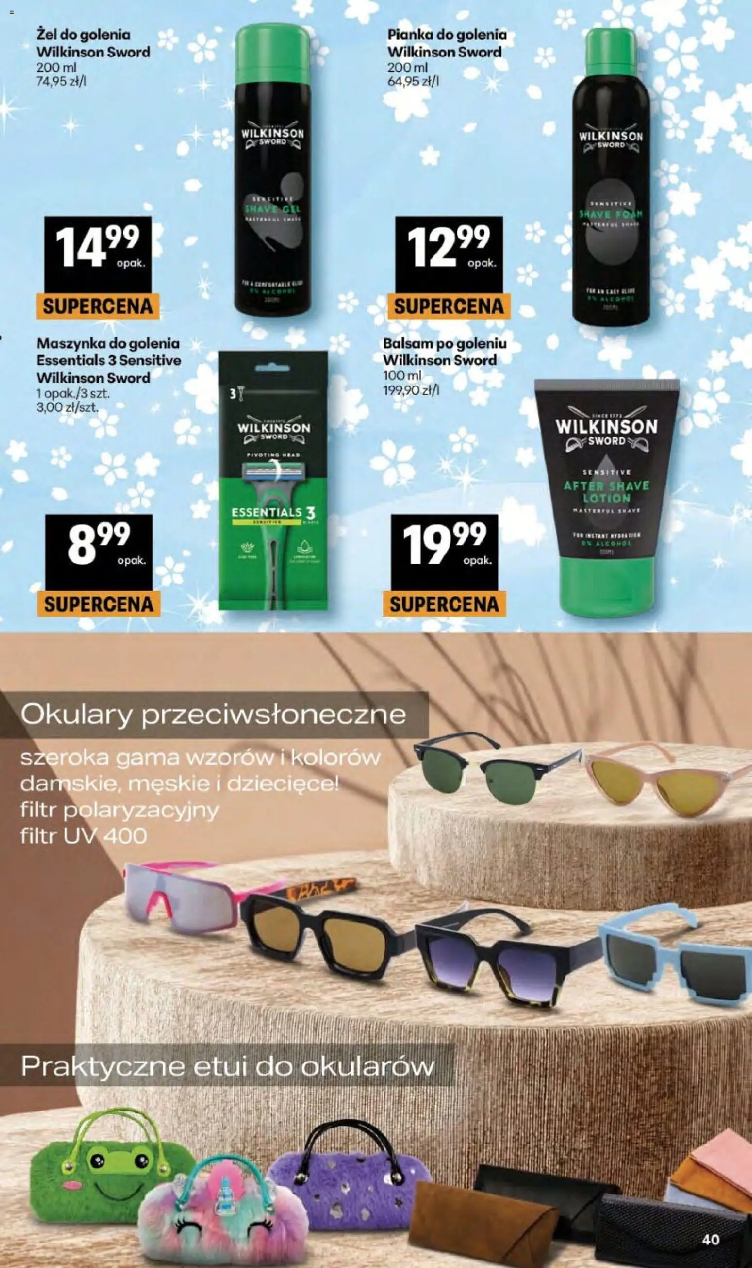 Delikatesy Centrum gazetka - Sklepy Własne od 02.04.2026 | Strona: 40 | Produkty: Okulary, Pianka do golenia, Balsam po goleniu, Lotion