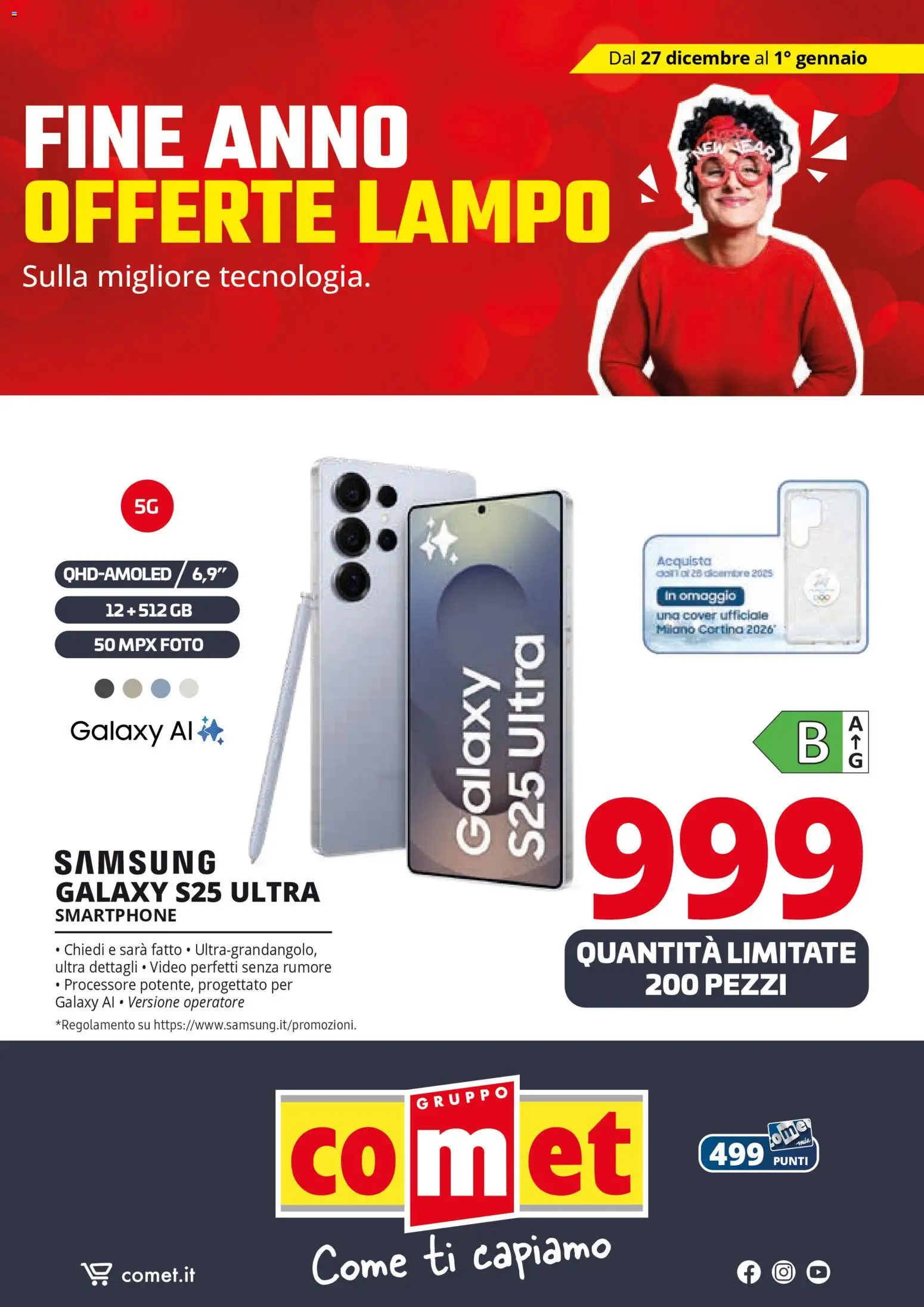 Volantino Comet del 27.12.2025 | Pagina: 3 | Prodotti: Samsung Galaxy, Smartphone, Video, Samsung
