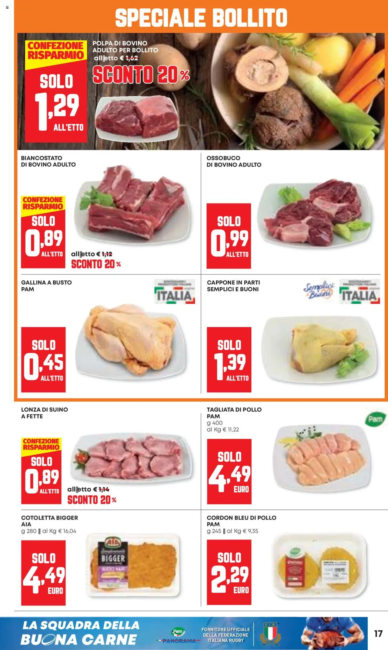 Volantino Panorama del 09.10.2025 | Pagina: 17 | Prodotti: Bovino, Pollo, Suino, Ossobuco