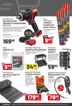 Motonet-mainoslehti voimassa 22.04.2026 alkaen | Sivu: 2 | Tuotteet: Jakkara, Akku, Voi, Laturi